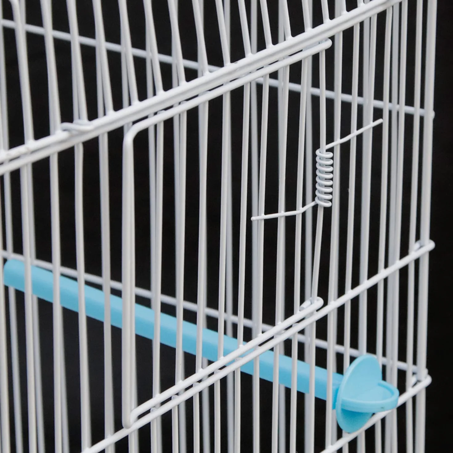 Metalowa klatka woliera z karmnikami, klatka dla ptaków nierozłączne papugi Calopsite Papugi, klatka wewnętrzna i zewnętrzna (biała 60×26×39,5 cm)