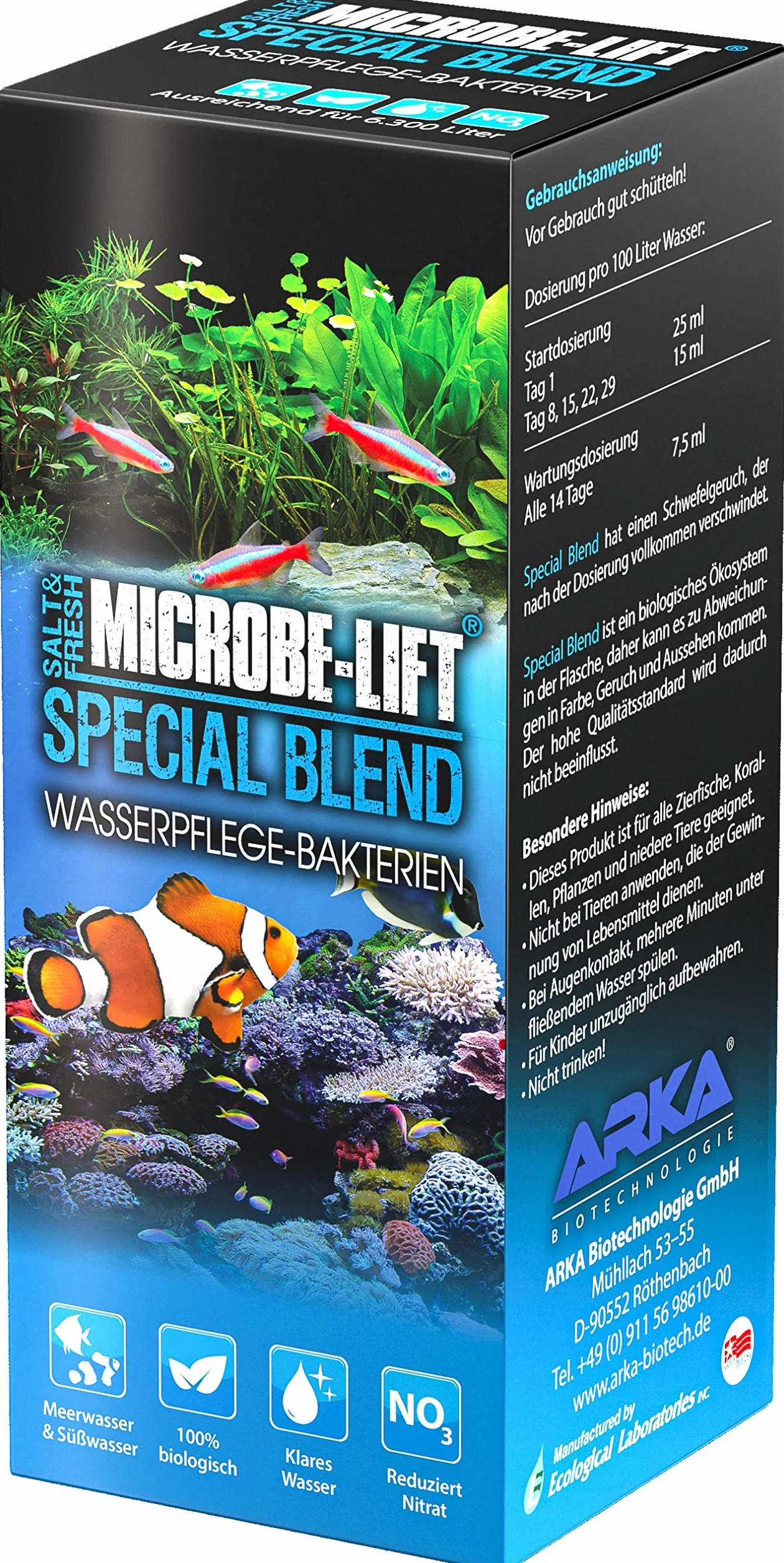 Microbe-Lift 9001-L Wysoce Aktywne Bakterie do Akwarium Wspomagają Redukcję Zanieczyszczeń Wody Słodkiej i Morskiej, 473 ml