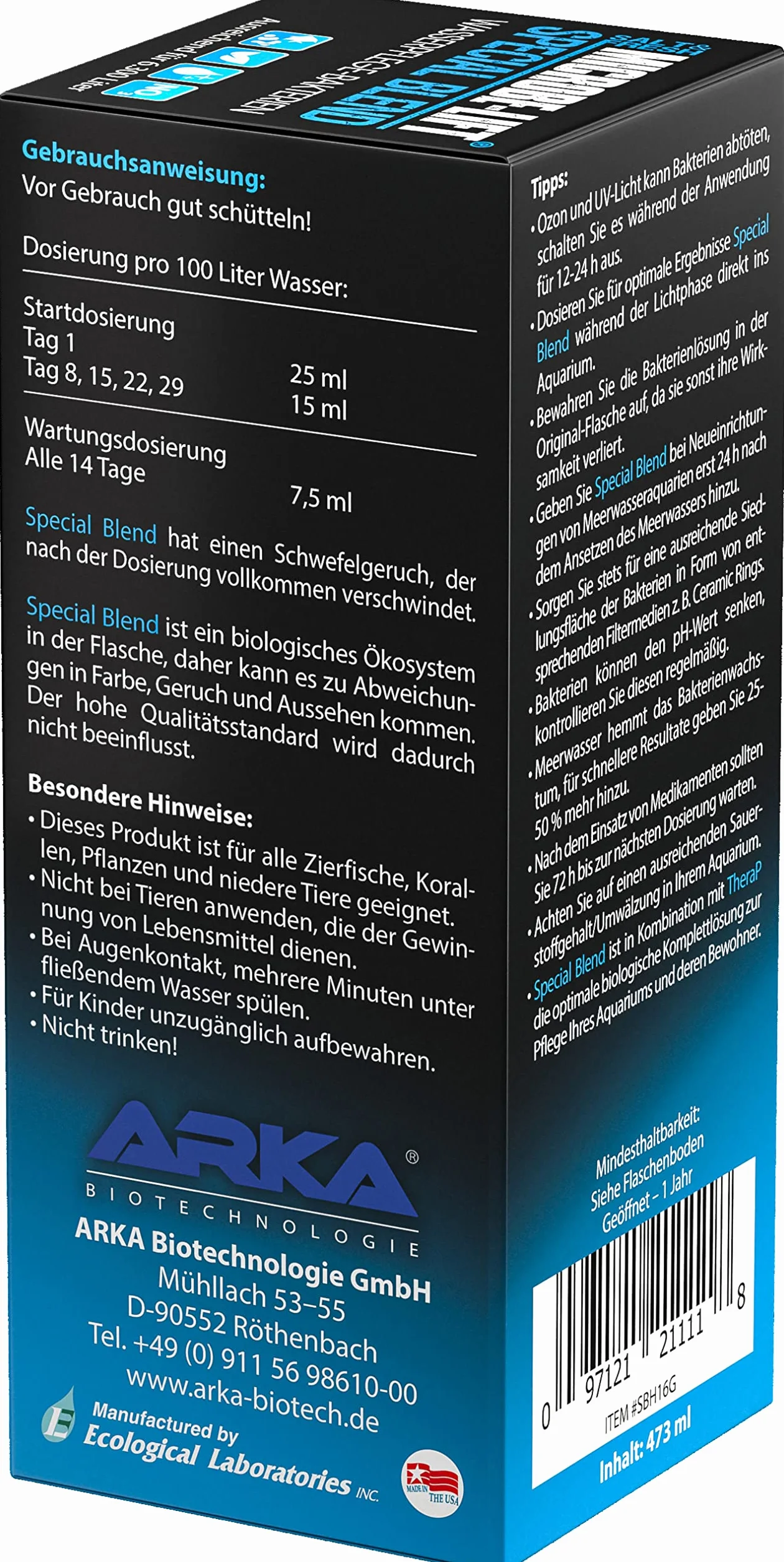 Microbe-Lift 9001-L Wysoce Aktywne Bakterie do Akwarium Wspomagają Redukcję Zanieczyszczeń Wody Słodkiej i Morskiej, 473 ml