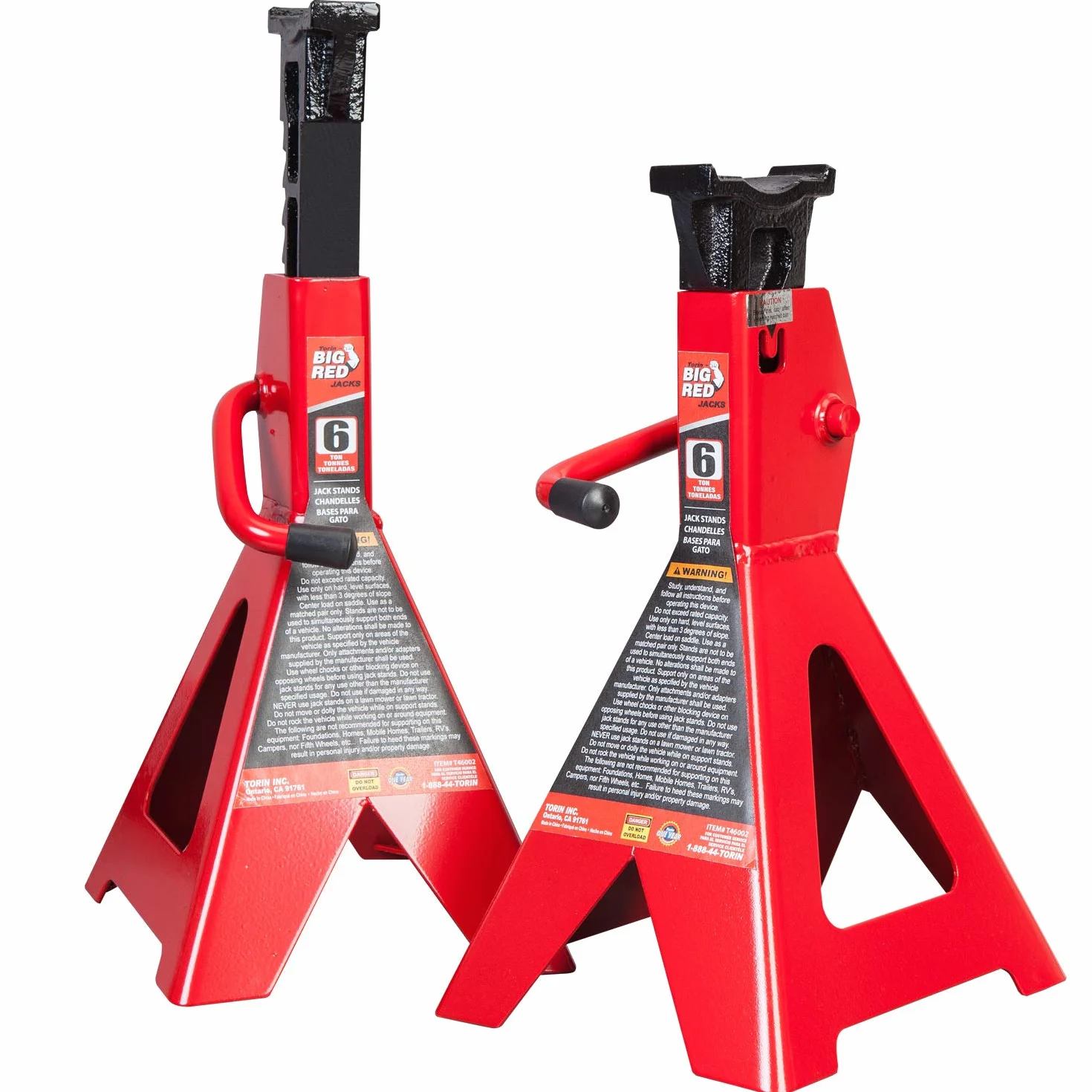 BIG RED Podpórki podnośnikowe ze stali Torin T46202 Nośność 6 ton, czerwony, 1 para