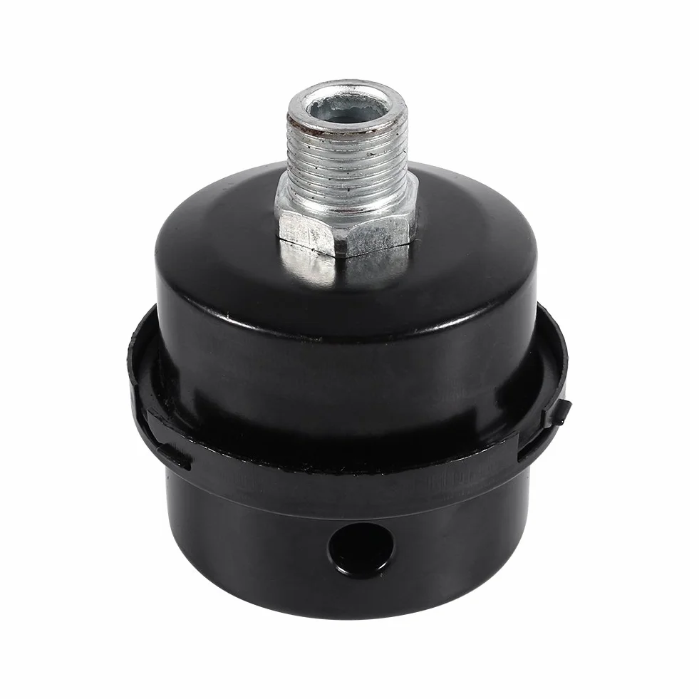 VOBOR Sprężarka powietrza, tłumik, filtr, kompresor, filtr powietrza wlotowego, zamiennik, czarny metal, filtr ssący, tłumik, gwint 3/8", 16 mm