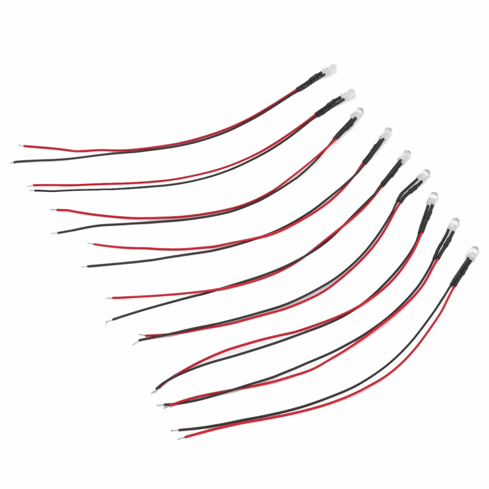 Diody LED 10 szt. 5-12V 20 cm wstępnie okablowane zestaw DIY dekoracyjne oświetlenie elektroniczne dydaktyczne dla samodzielnego montażu