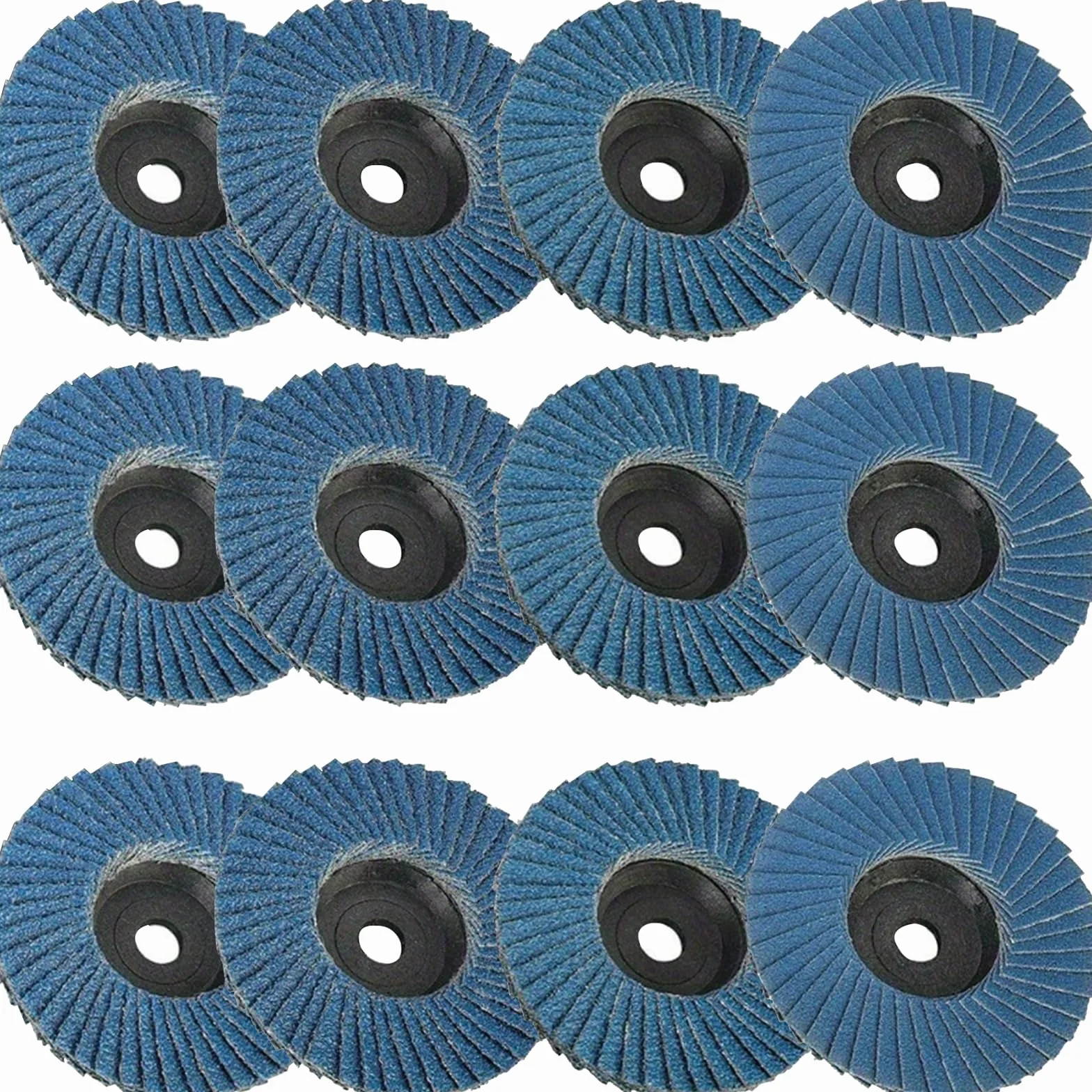 12 sztuk tarcz wachlarzowych, krążków szlifierskich, talerzyków szlifierskich, 75 mm, ziarnistość 40/60/80/120, zestaw lameli do metalu, stali, drewna, tarczy szlifierskiej, mopa szlifierskiego