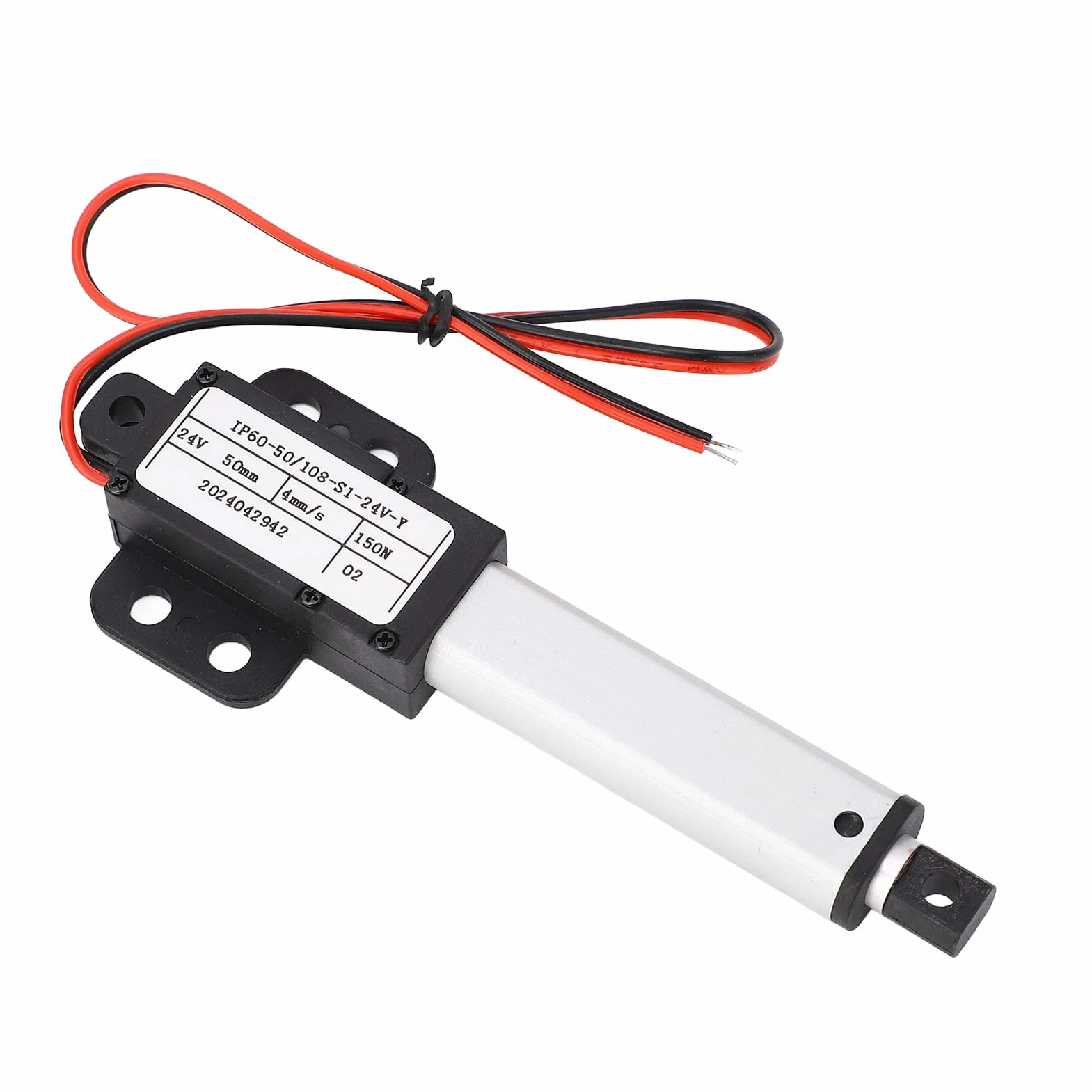 Elektryczny Siłownik Liniowy DC 24 V, Siłownik Liniowy prędkość Silnika 4 Mm/s 150N IPX4 50 Mm Skoku do Elektrycznych Drzwi Maszyn Przemysłowych