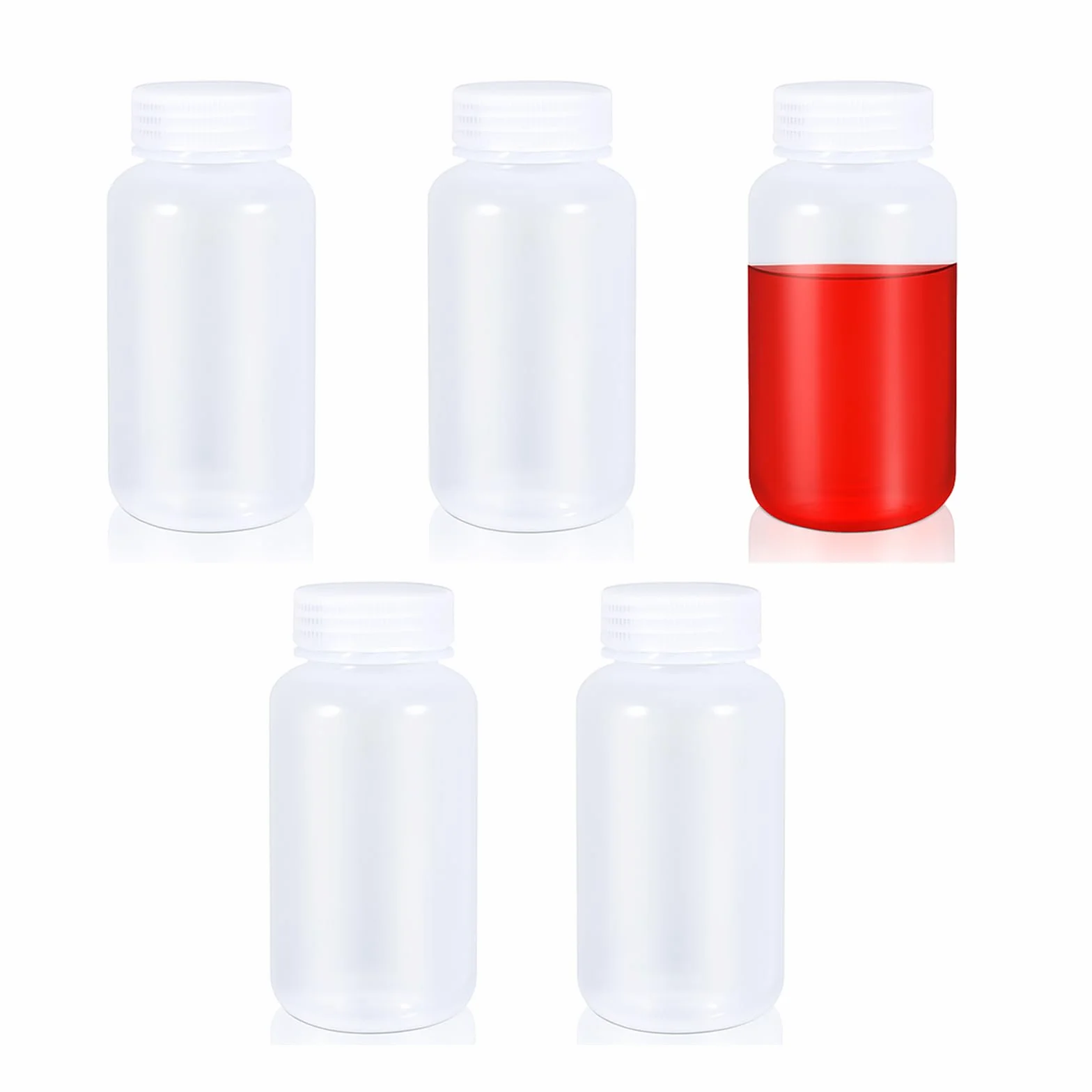 Butelka z odczynnikiem laboratoryjnym PP 250 ml, szczelna, przezroczysta pojemnik chemiczny