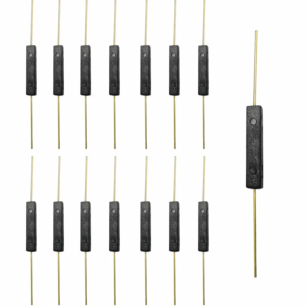 GTIWUNG 15-częściowy przełącznik Reed, otwarty przełącznik, indukcyjny przełącznik magnetyczny 2,5 mm x 14 mm, normalnie otwarty przełącznik Reed (N/O)