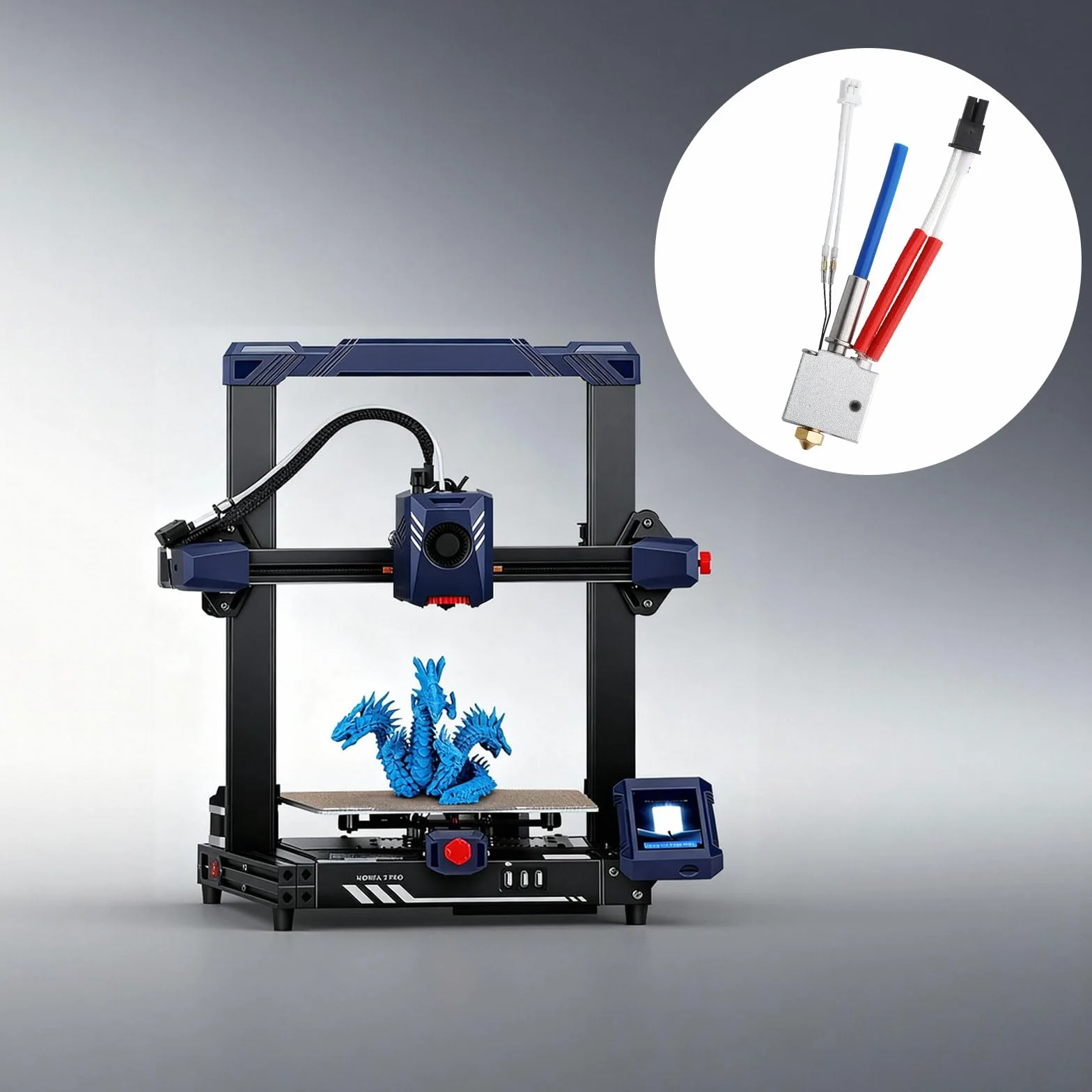 Kobra 2 Hotend 24 V 60 W zestaw zamienny do wytłaczarki kompatybilny z Kobra 2 Pro, Kobra 2 Neo, V5
