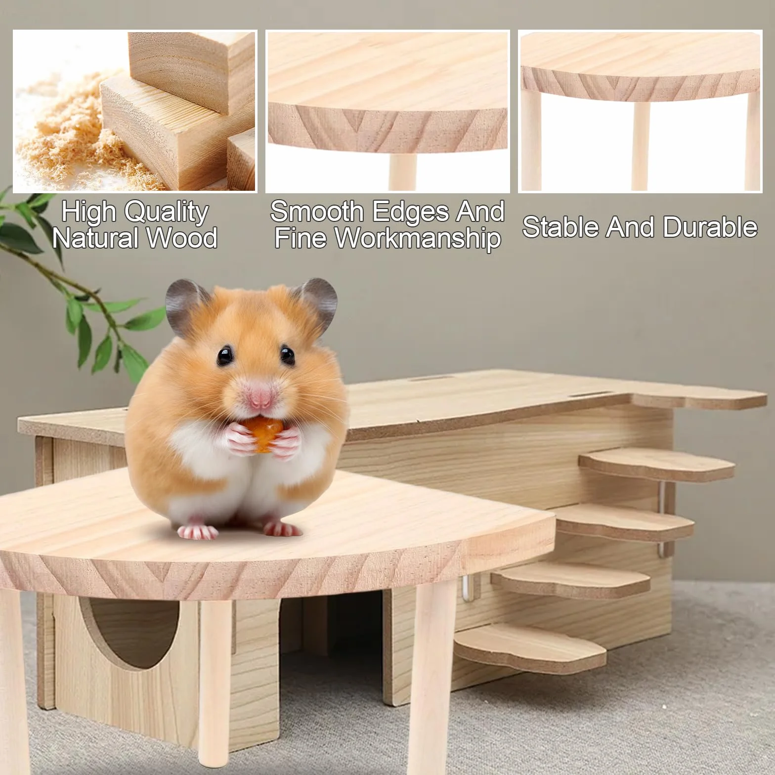 Platforma wspinaczkowa dla chomików - platforma Hamster - platformy dla chomików, królików, szynszyli, świnek morskich, nadaje się do większości klatek (18 x 12 cm)