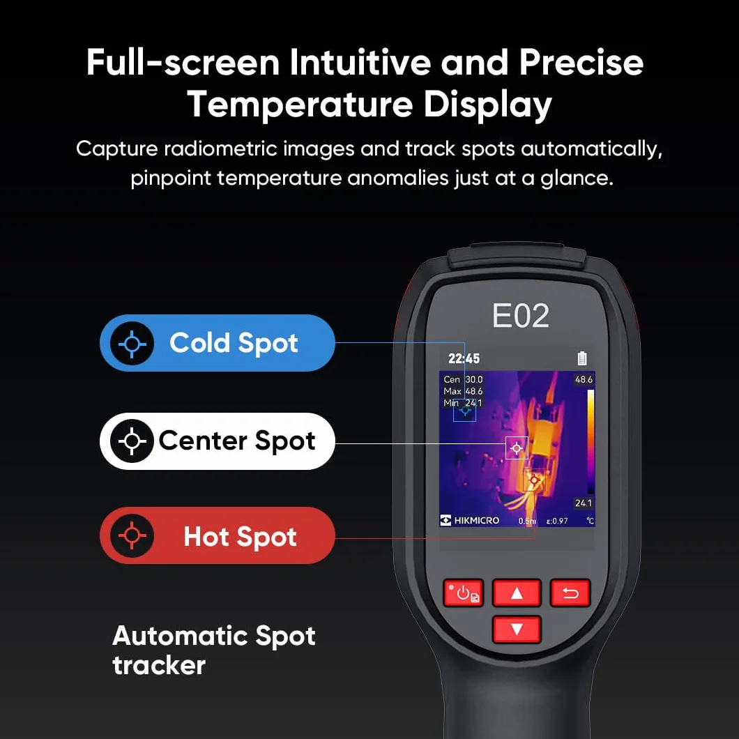 HIKMICRO Kamera termowizyjna E02 96x96 z kamerą wizualną 20 Hz -20°C do 400°C