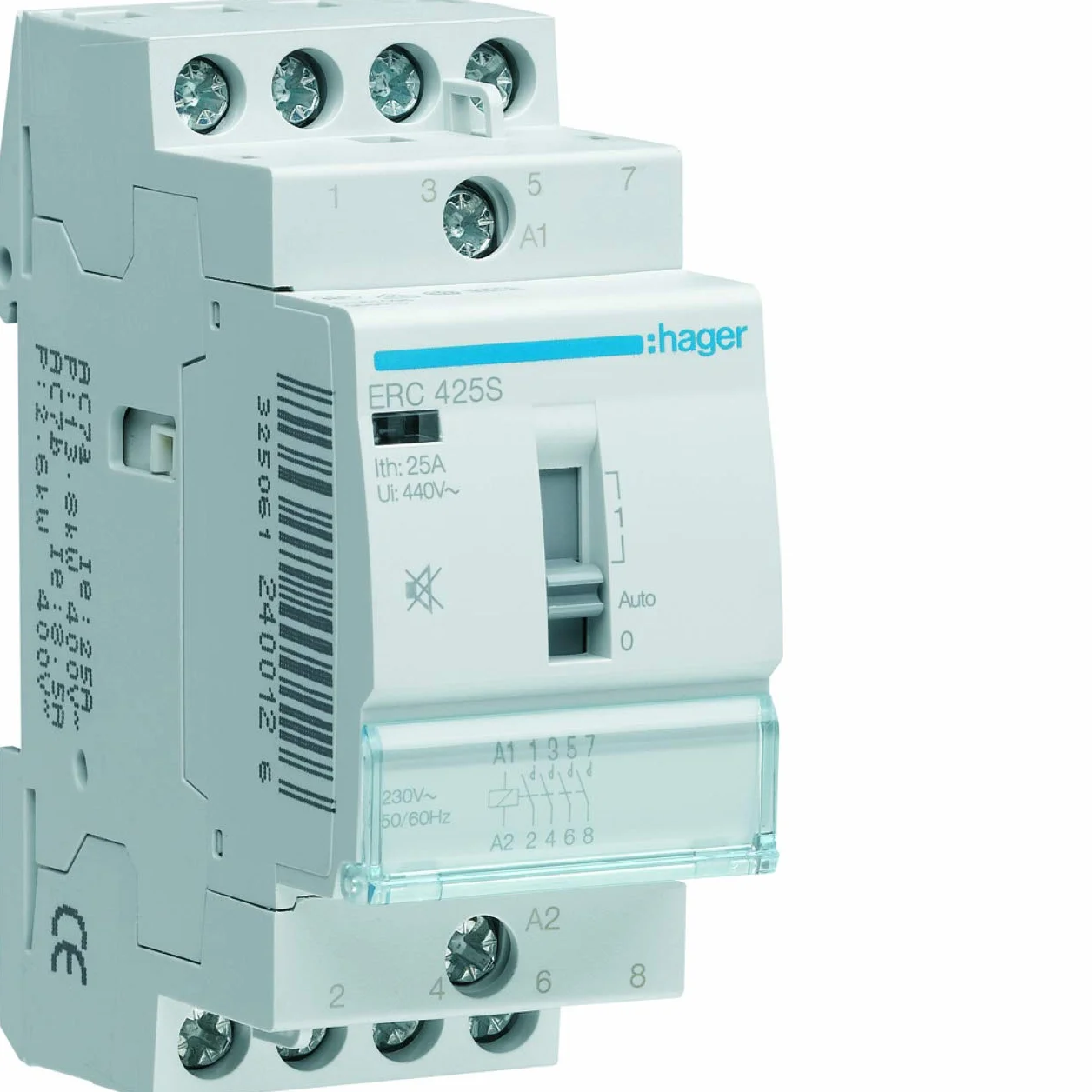 Hager ERC425S ręczny cichy stycznik 25a 4na 230v