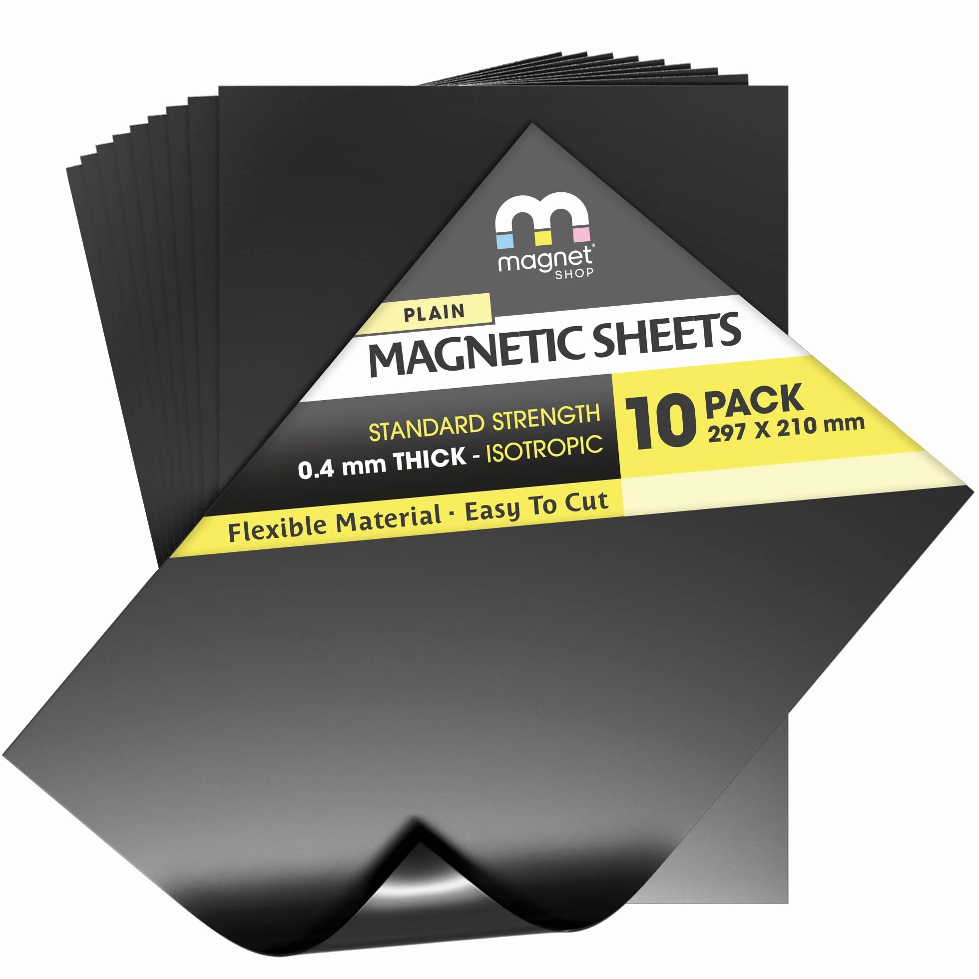 TMS Arkusze magnetyczne A4, magnesy do rzemiosła, elastyczne arkusze 0,4 mm do przechowywania matryc, sztuki, rzemiosła lub tworzenia własnych magnesów na lodówkę, 10 sztuk – od The Magnet Shop
