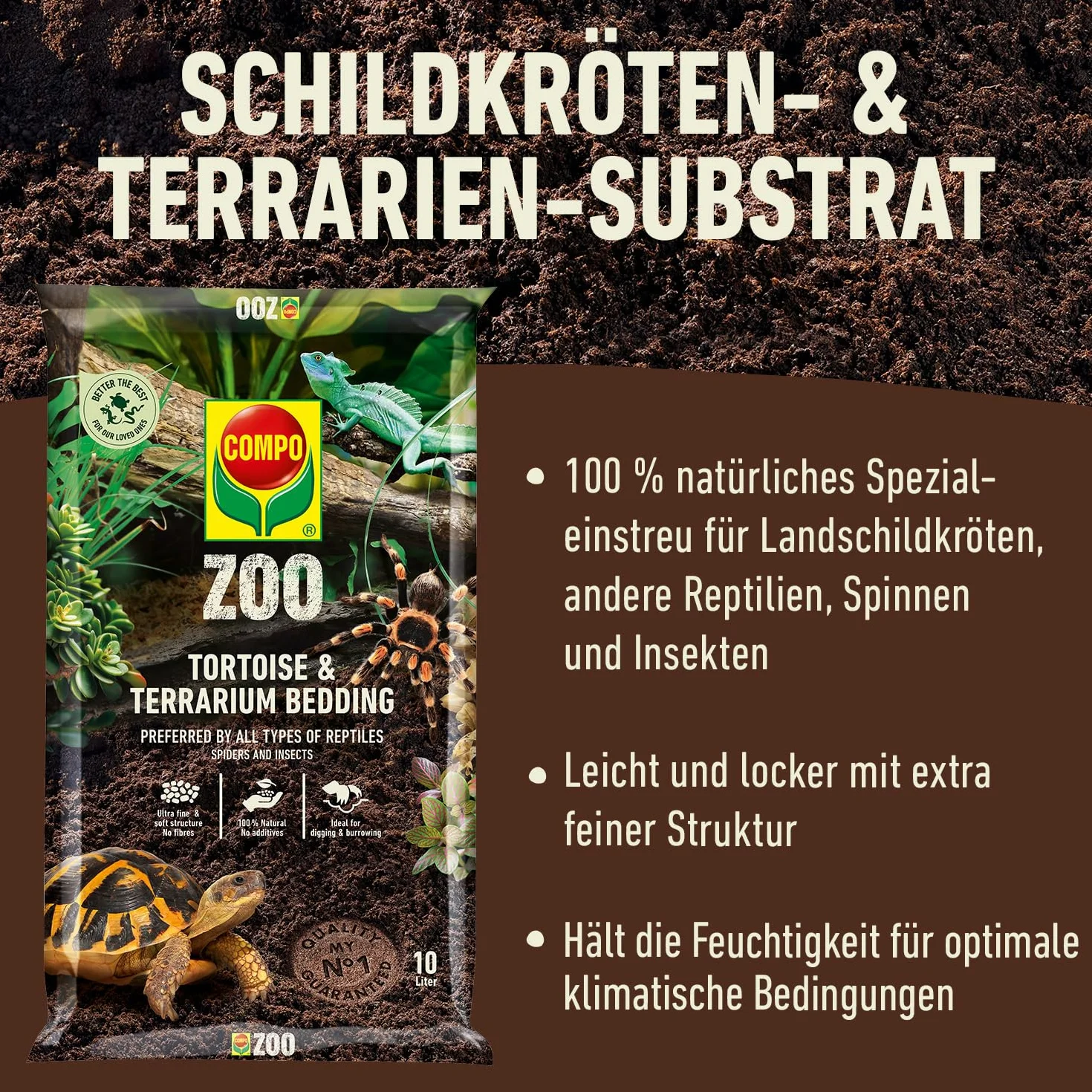 COMPO ZOO ściółka dla żółwi i terrariów, 10 litrów
