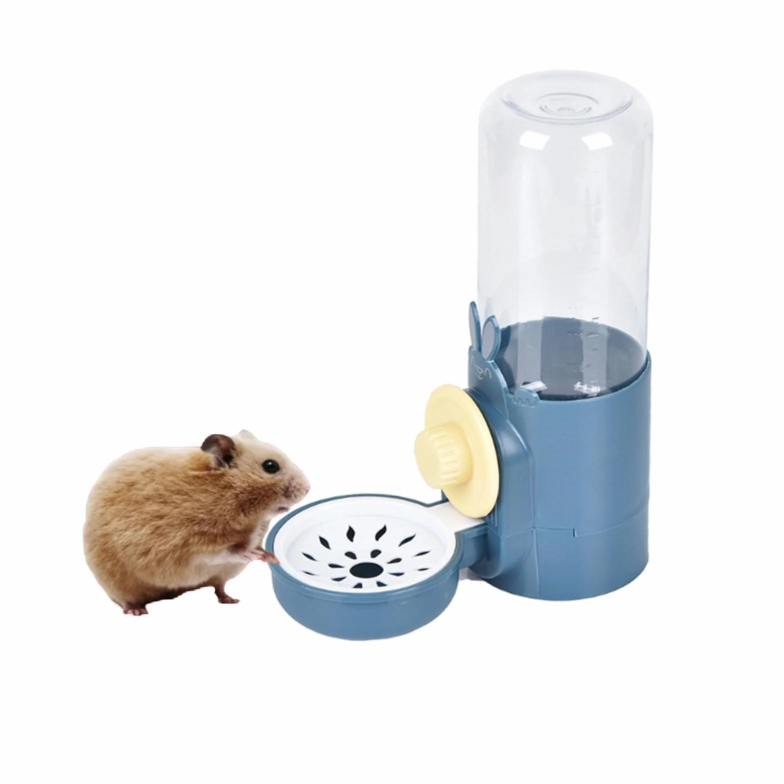 Automatyczny dozownik wody dla królików, chomików, zajączków, szynszyli, jeży, wiewiórków i fretek, 500 ml, zdejmowalne, podwójne dno