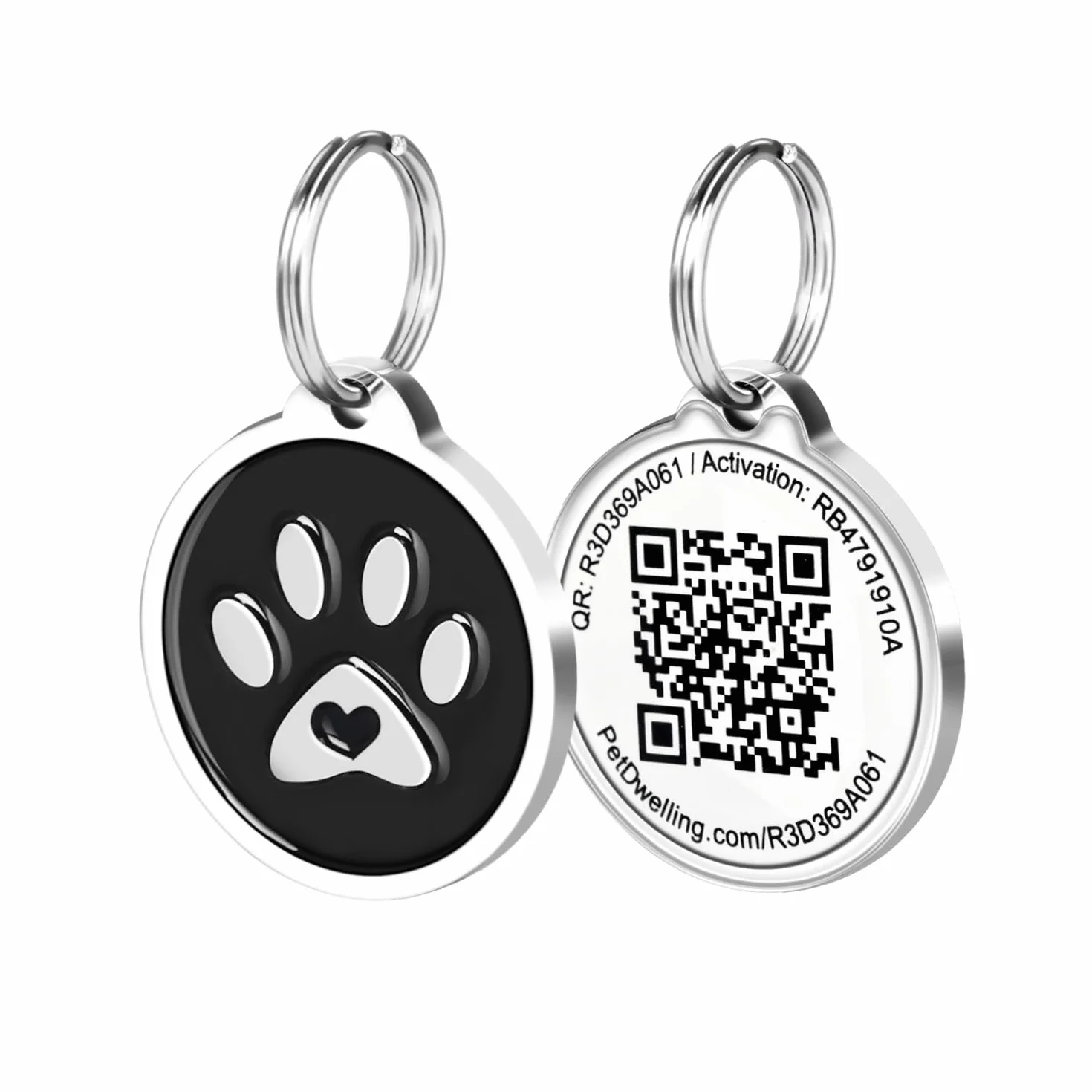 Pet Dwelling Przywieszki do identyfikatorów zwierząt domowych z kodem QR premium – nieśmiertelniki i zawieszki dla kotów, połącz się z profilem zwierząt domowych, otrzymuj natychmiastowe zeskanowane