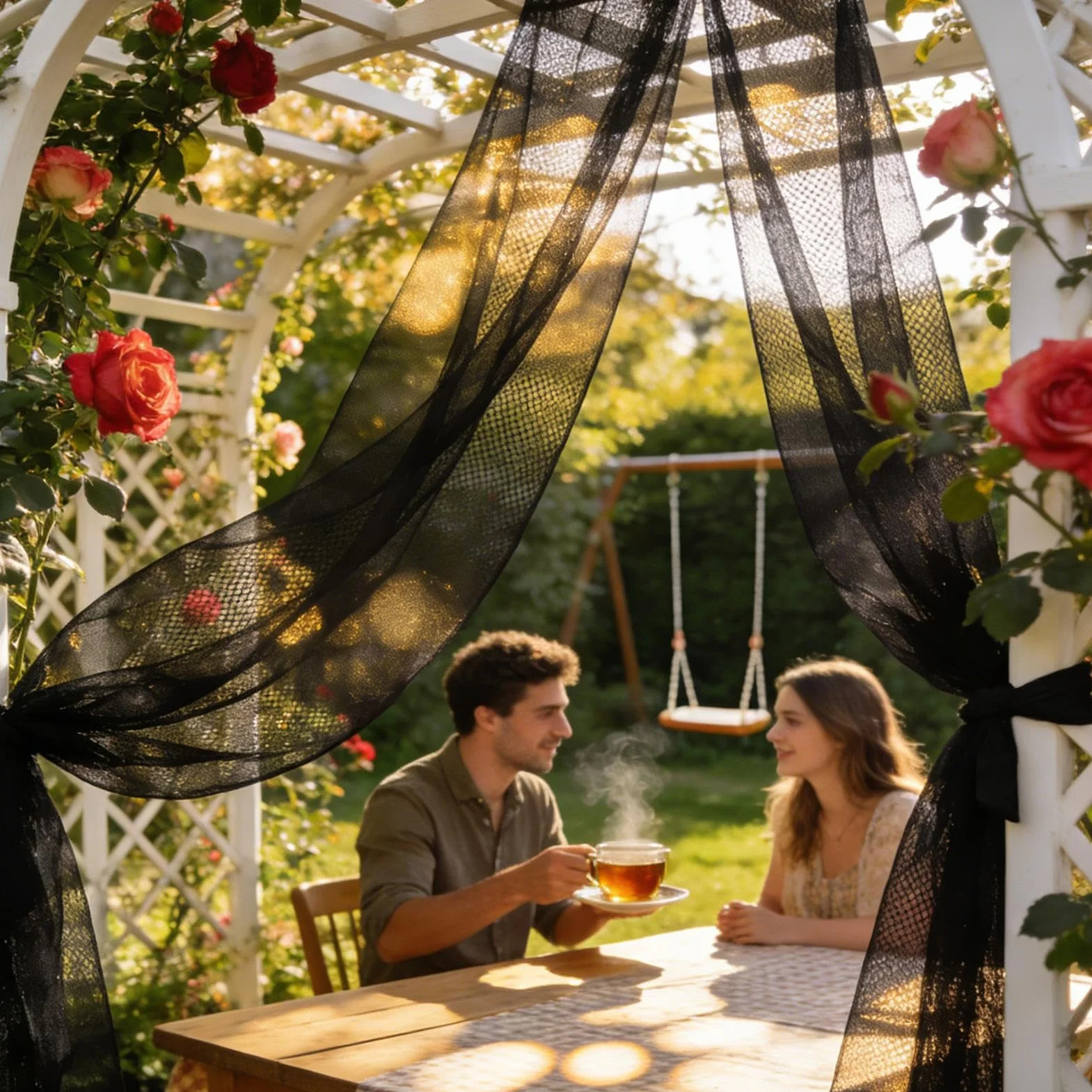 Fly Netting for Patio,Large Lightweight Breathable Canopies | Large Bed Canopy | for Birthday Parties Camping Balcony Porch RV Garden Outside Courtyard Deck Backyard