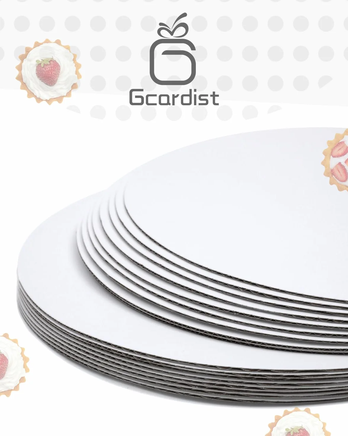 Gcardist 25 sztuk okrągłych desek na ciasto 22,6 cm tekturowe patery