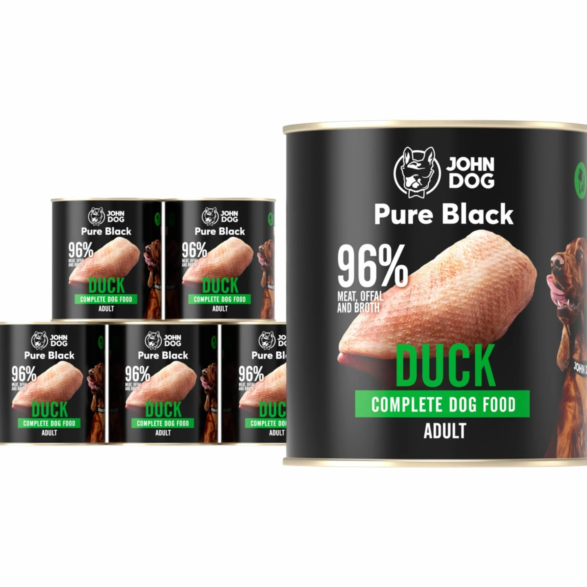 KARMA MOKRA John Dog PURE BLACK DOROSŁY KACZKA 800g*6