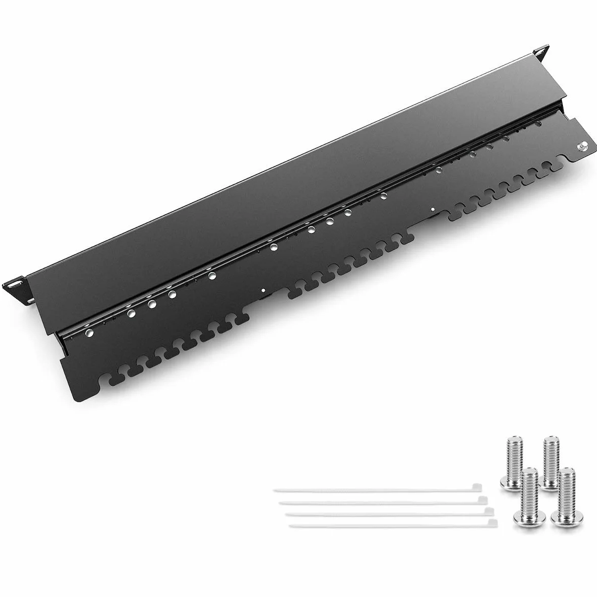 kwmobile 24-portowy panel krosowy Cat6 19" ekranowany z kablem uziemiającym czarny