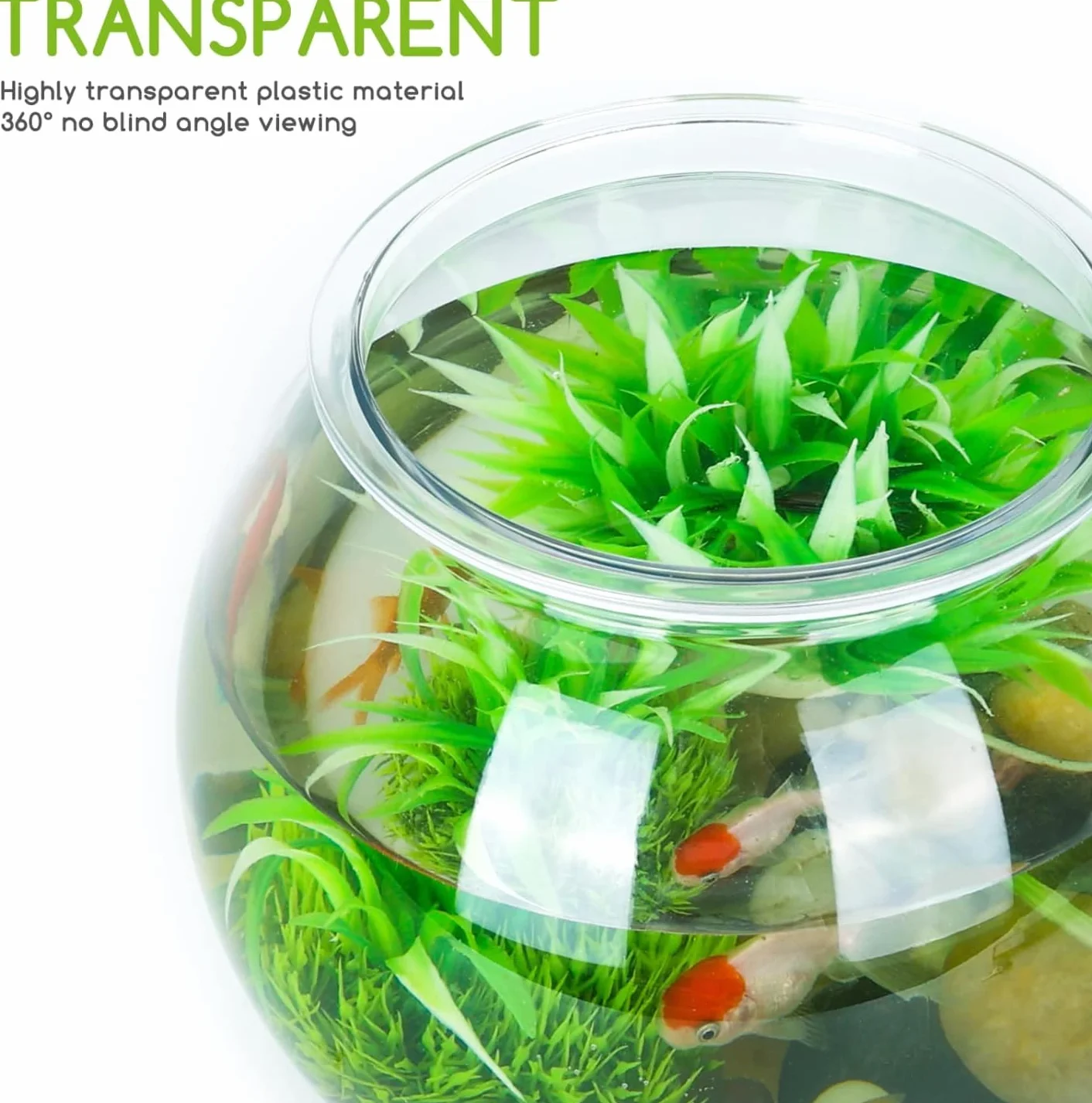 Mini Zbiornik na Ryby, Klasyczna Miska na Ryby w Stylu Bębna, Przezroczysta Plastikowa Okrągła Miska, Akwarium Widok 360°, Centralny Element Akwarium lub Terrarium