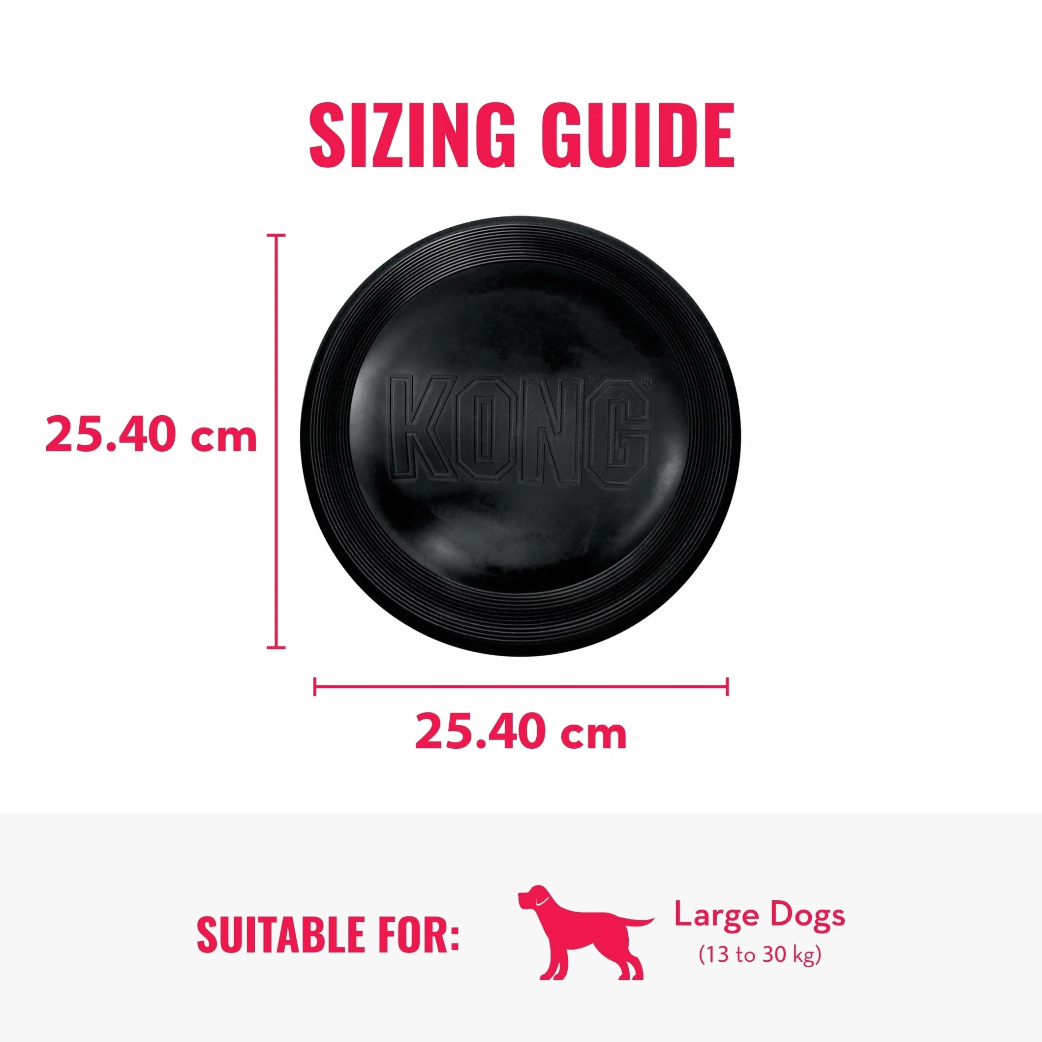 Kong - Flyer Extreme - Kauczuk naturalny, odporny na działanie wody, 24 cm - czarny