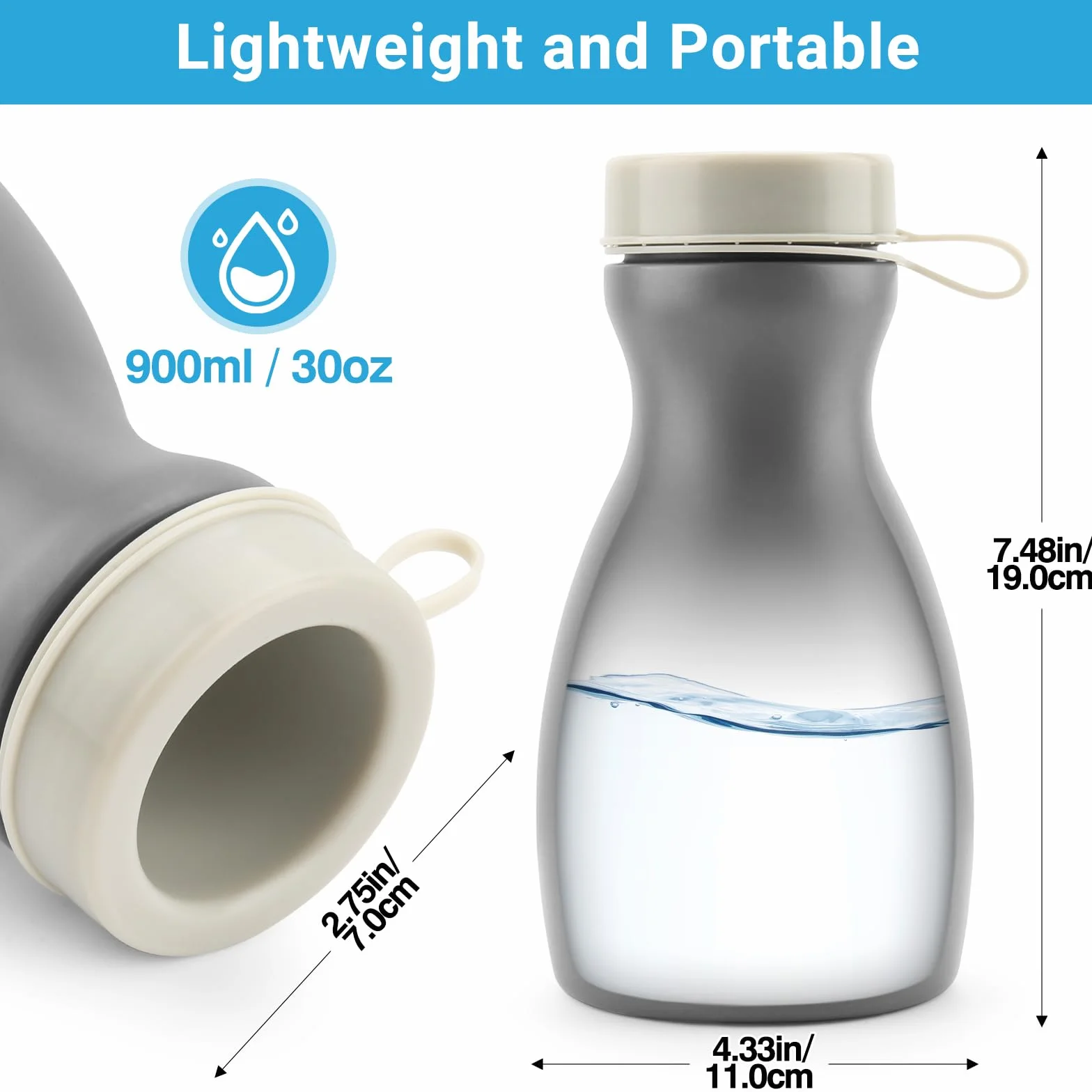 Pisuar dla mężczyzn 850 ml przenośny świecący w ciemności z zakręcaną pokrywką