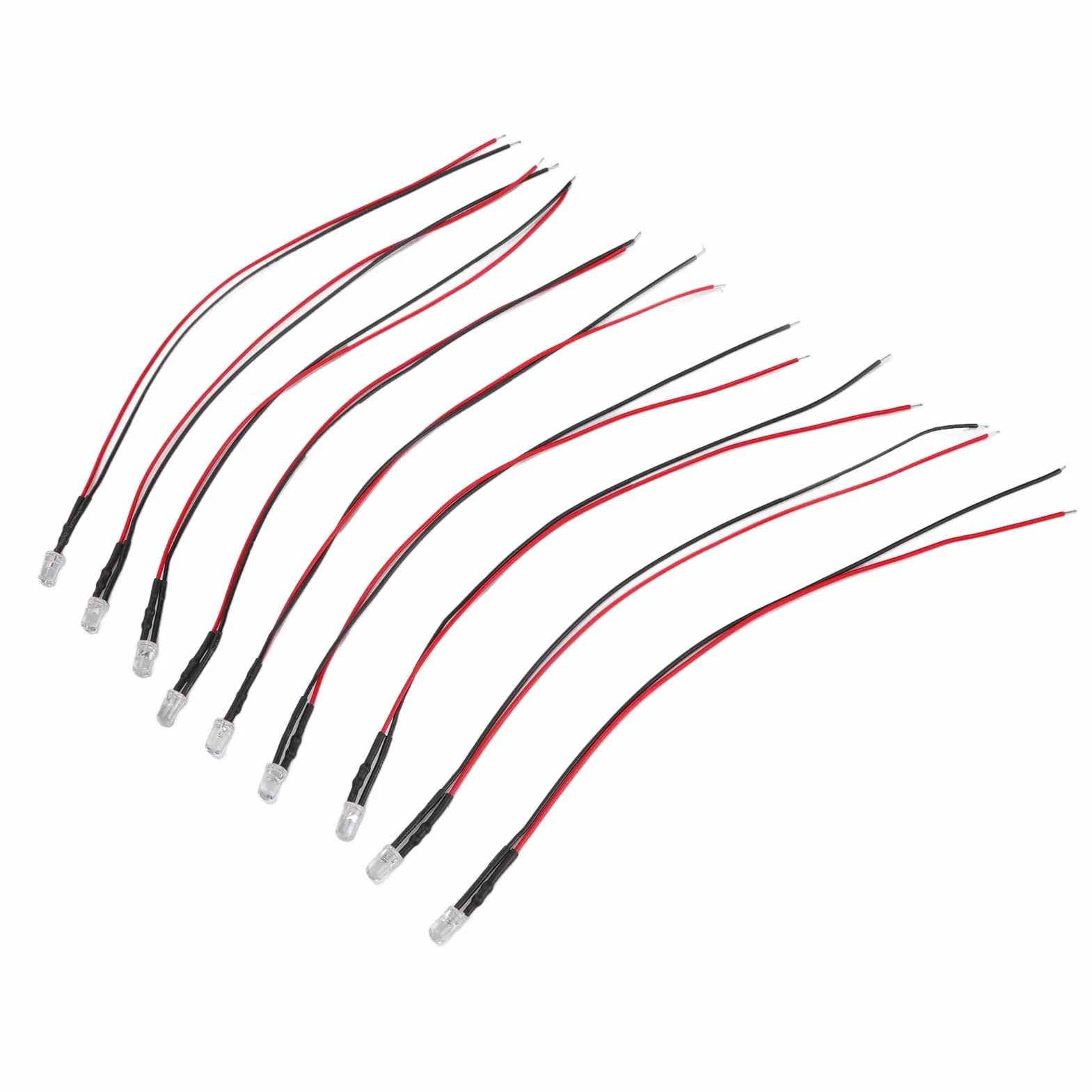 Diody LED 10 szt. 5-12V 20 cm wstępnie okablowane zestaw DIY dekoracyjne oświetlenie elektroniczne dydaktyczne dla samodzielnego montażu