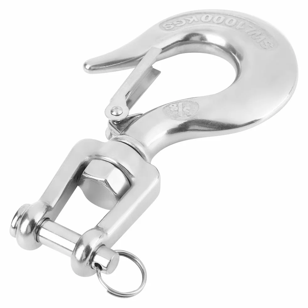 Koulate Safety Obrotowy hak, stal nierdzewna 304 z hakiem Hook Hook Hook Obrotowy hak Hak łańcuchowy 650kg / 1000kg (2 #)