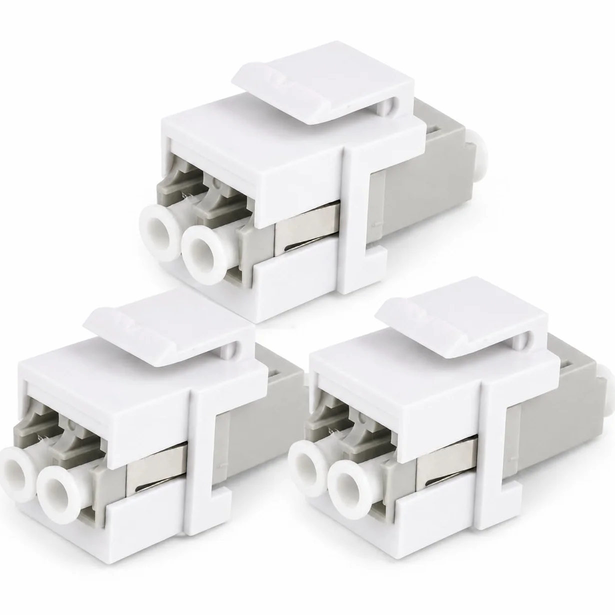 1aTTack.de 3x LWL Keystone łącznik OM1 lub OM2 (UPC lub PC) LC Duplex gniazdo na gniazdo LC Duplex Multimode beżowy