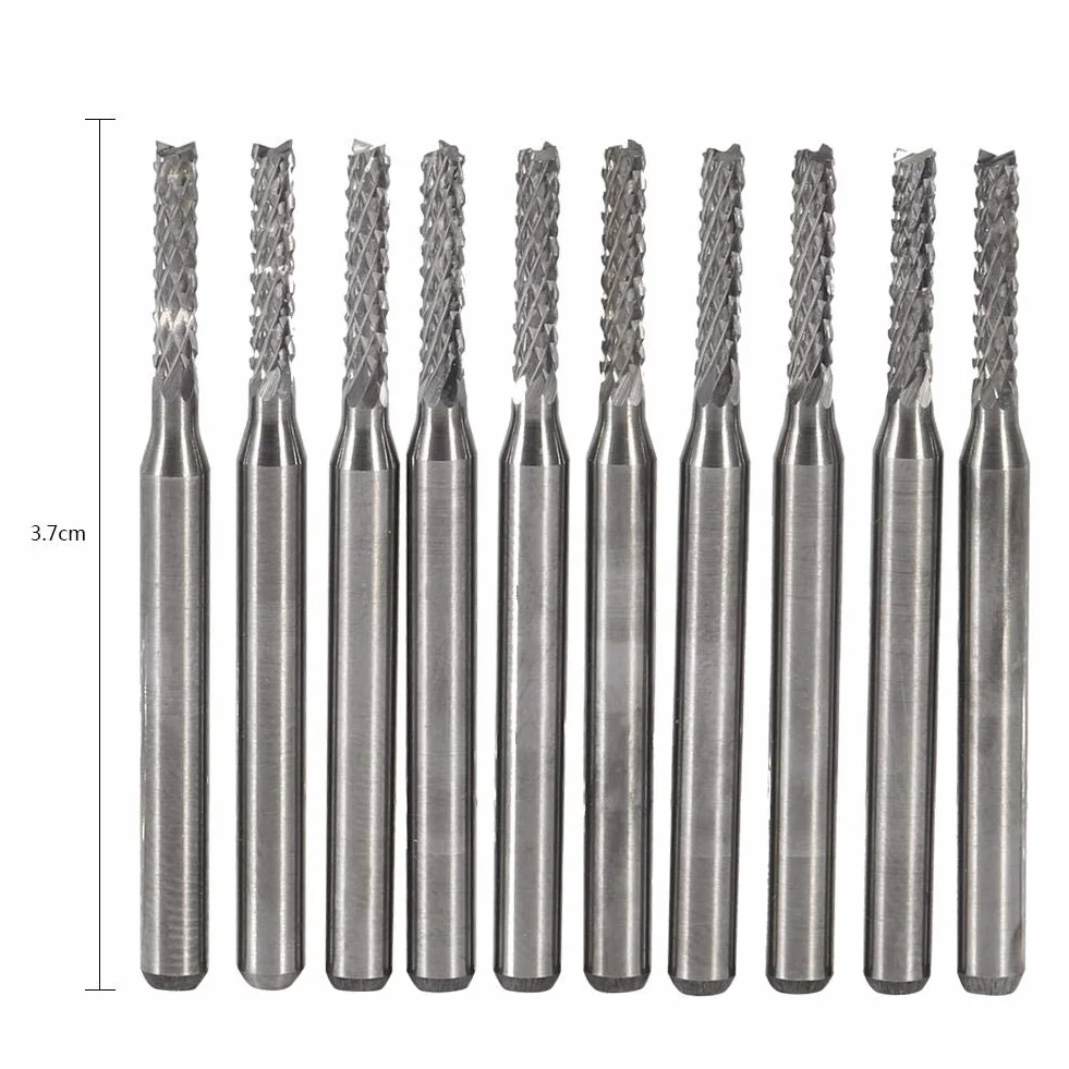 Frez węglikowy 2 mm, frezy CNC, narzędzie do cięcia CNC 37mm SMT PCB, 10 szt