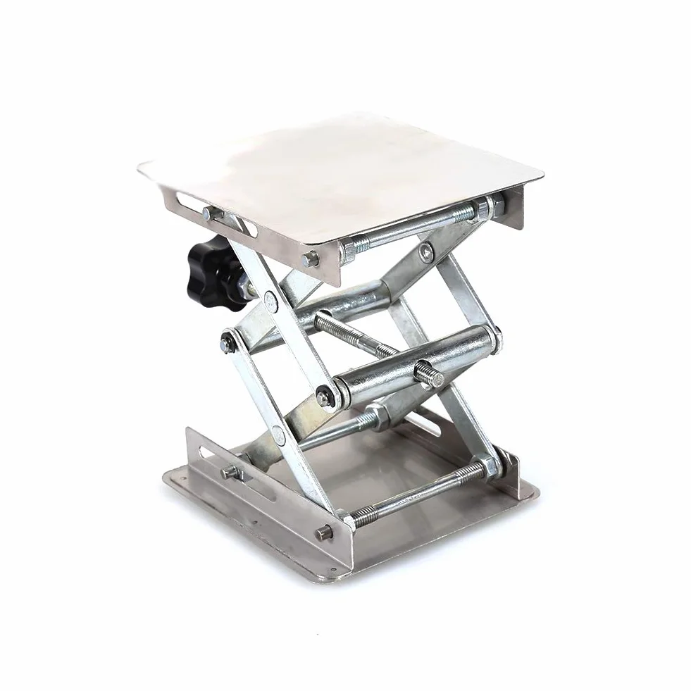 Podnośnik samochodowy Vikye ze stali nierdzewnej, 100 x 100 mm podnośnik laboratoryjny podnośnik samochodowy Nożyczki stojakowe do eksperymentów naukowych