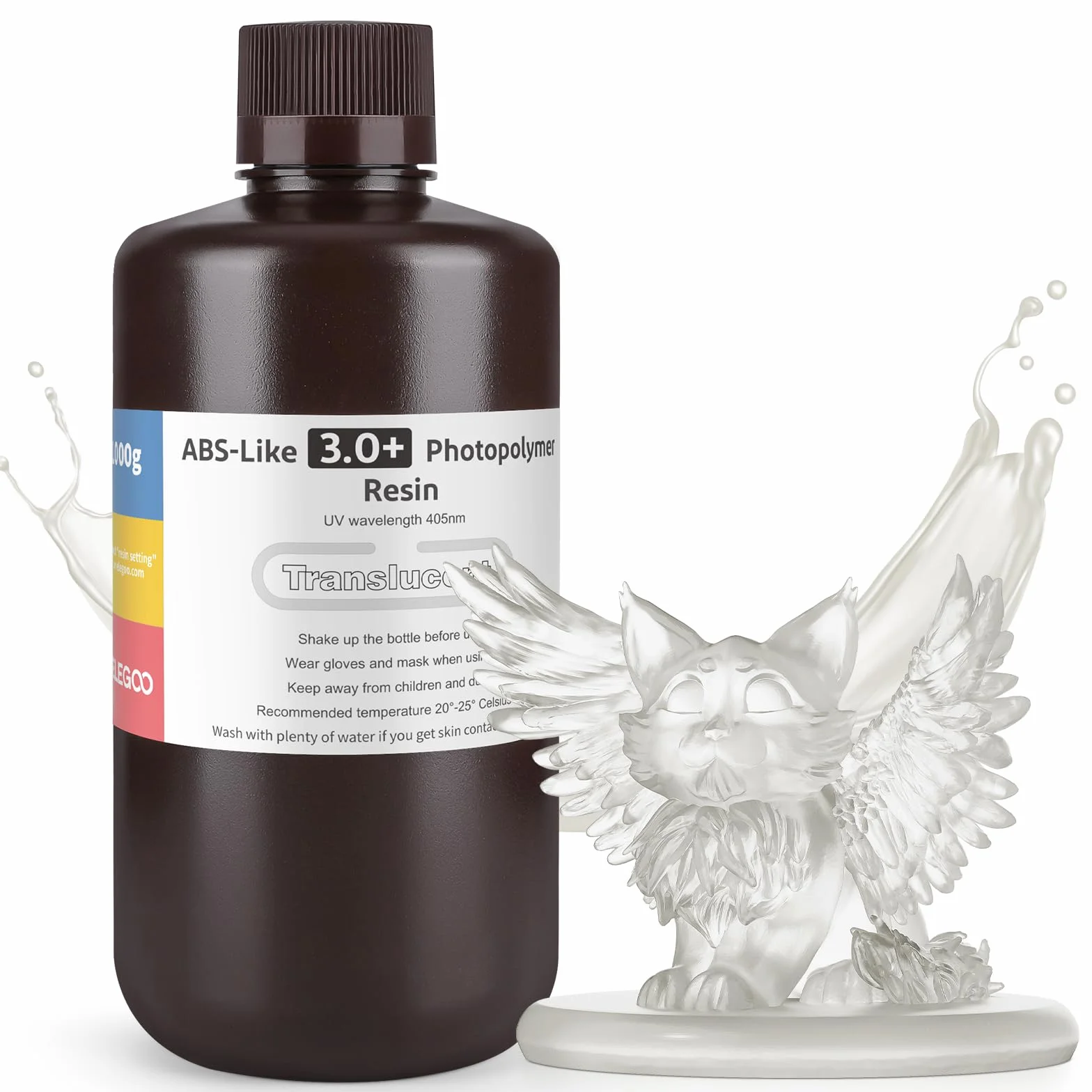 ELEGOO ABS-Like Resin 3.0 Plus żywica do drukarki 3D 405nm UV wysoka precyzja półprzezroczysta 1kg