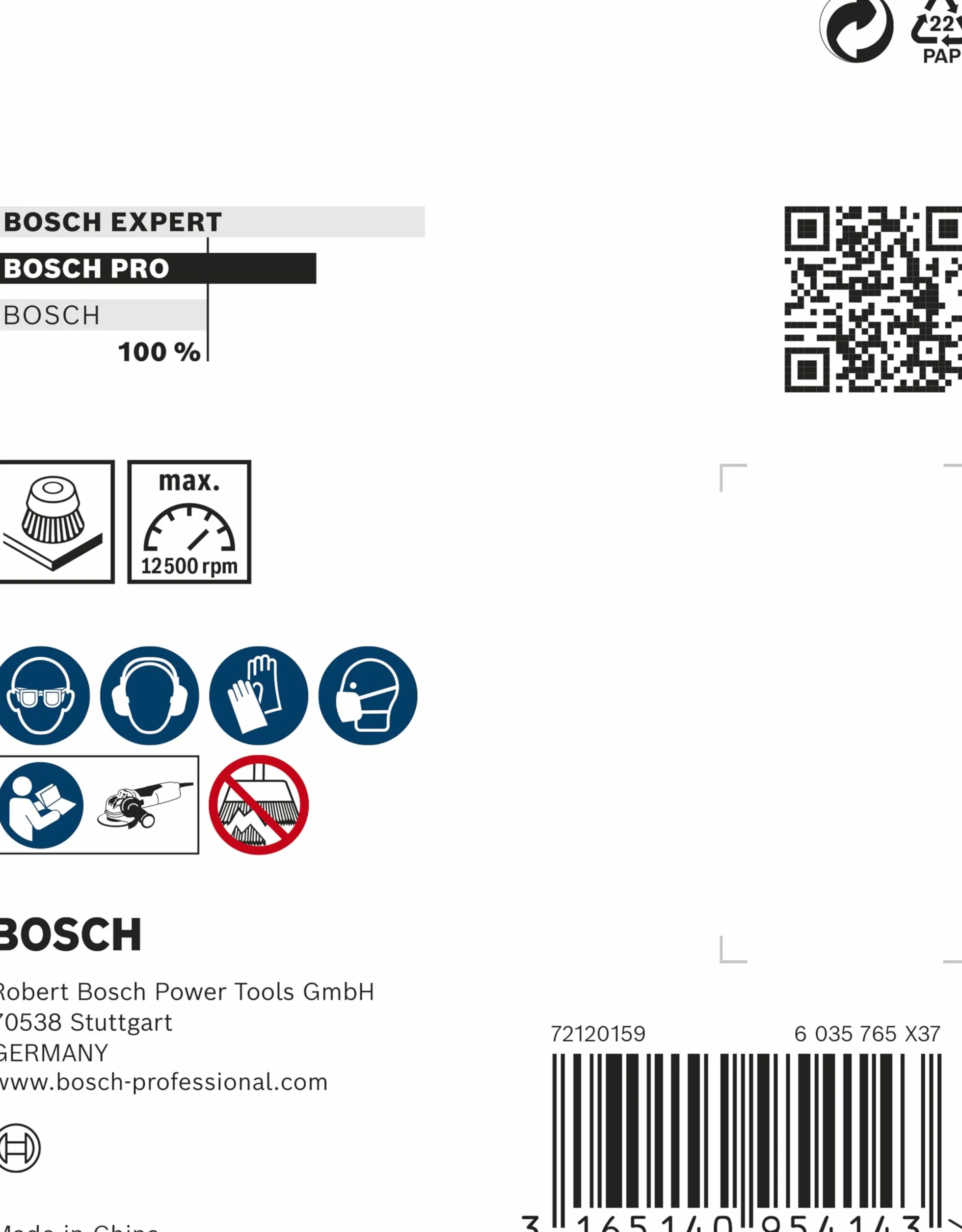 Bosch Profesional Szczotka garnkowa druciana z systemem X-LOCK, drut falisty 75, stal nierdzewna 75 mm, 0,3 mm, X-LOCK