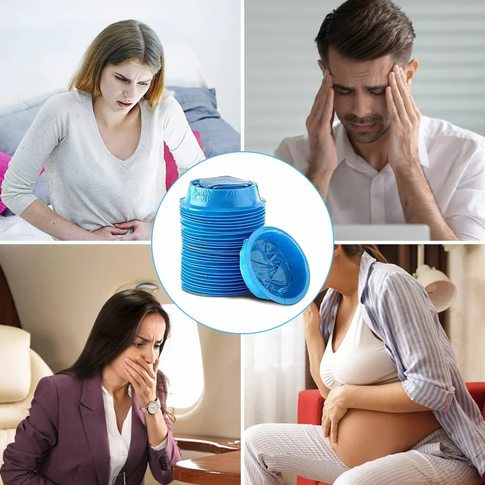 Jednorazowa torba Emesis Emesis, jednorazowe woreczki na chorobę lokomocyjną, 10 sztuk, worki na wymioty, nadają się do uprawiania sportu, samolotu, taksówki, chorób lokomocyjnych w samochodzie itp