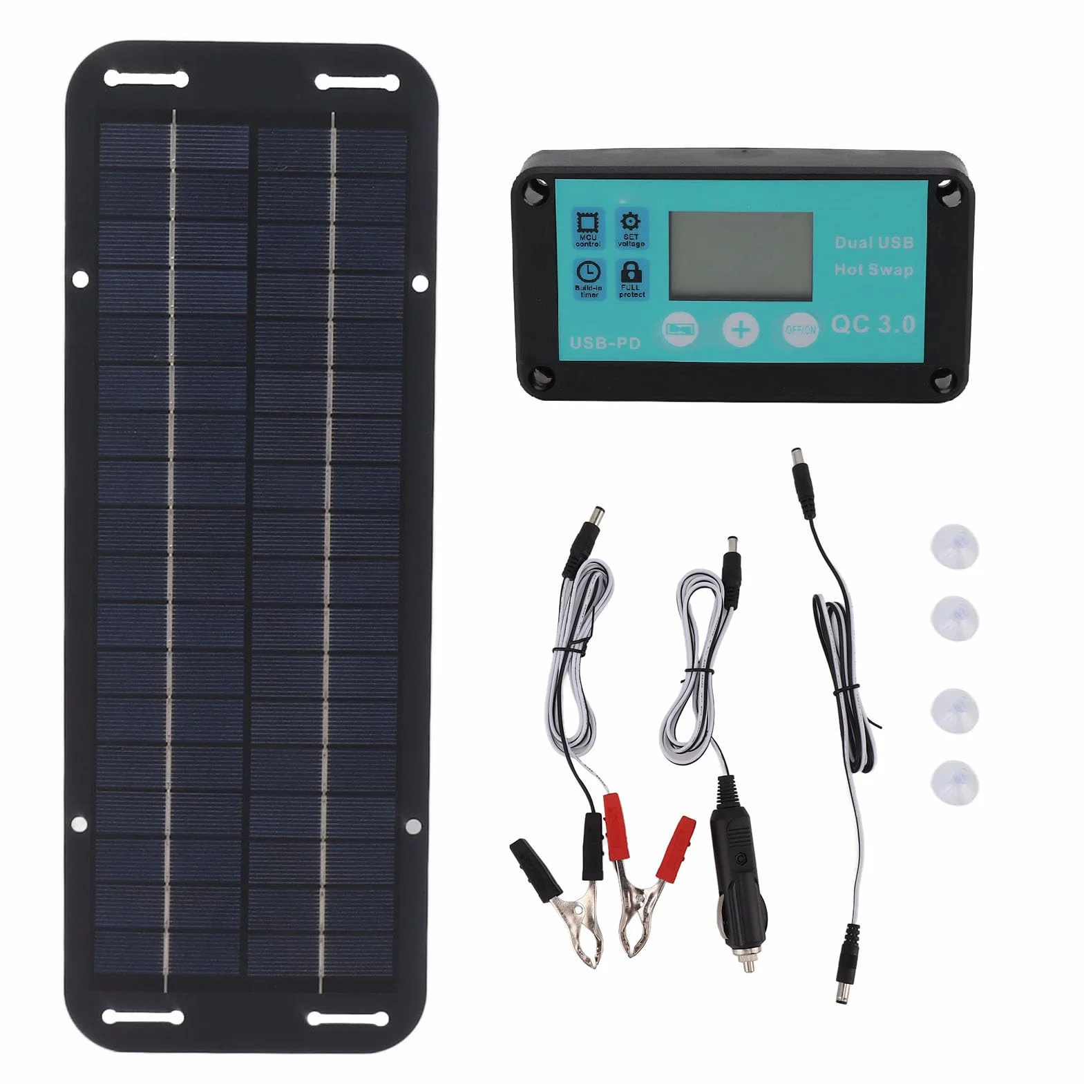 Zestaw Panelu Słonecznego 20W 12V 24V MPPT Wodoodporny Kontroler USB