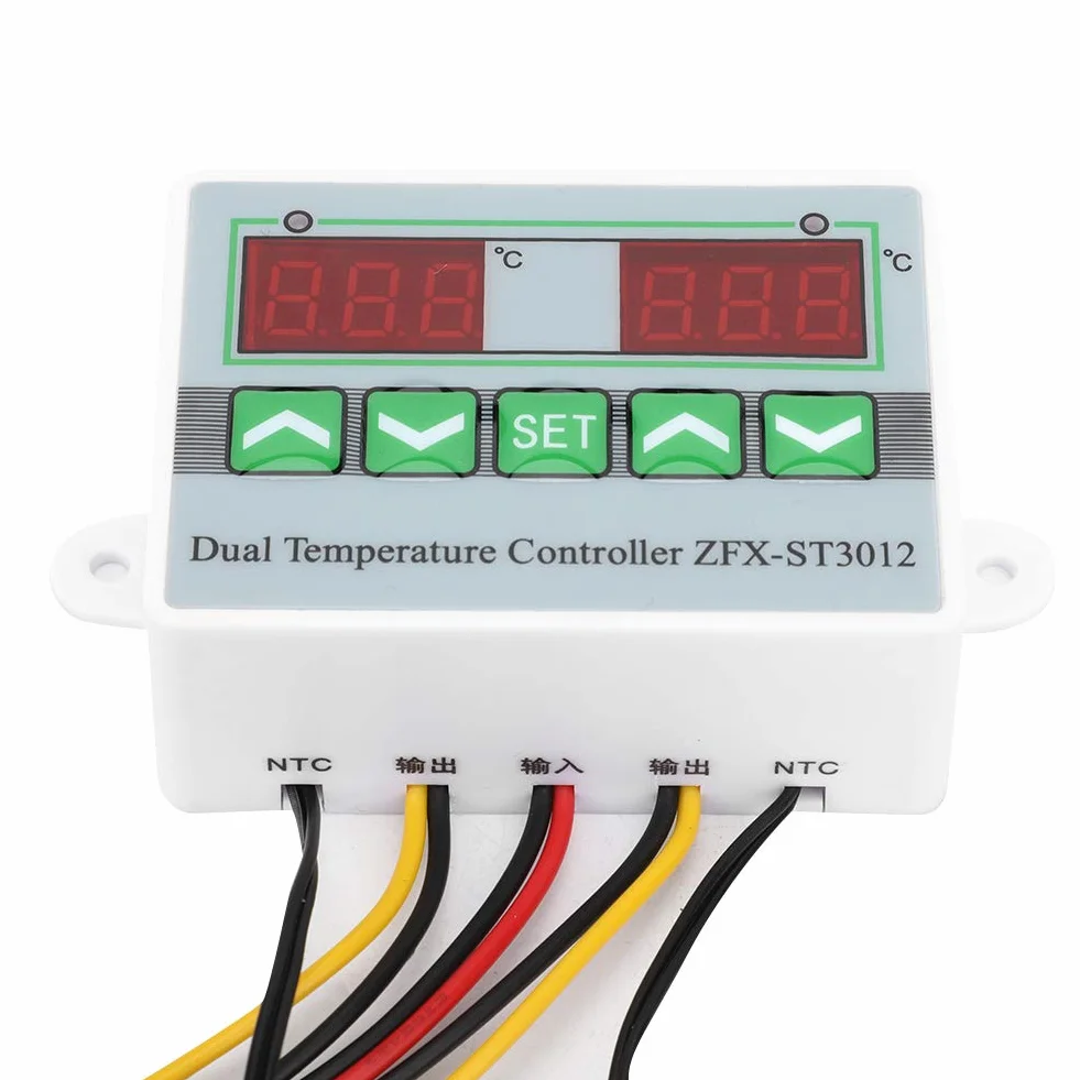 Termostat Zfx St3012, kontroler temperatury, inteligentne podwójne sterowanie, termostat , 12 V, regulator temperatury (220 V)
