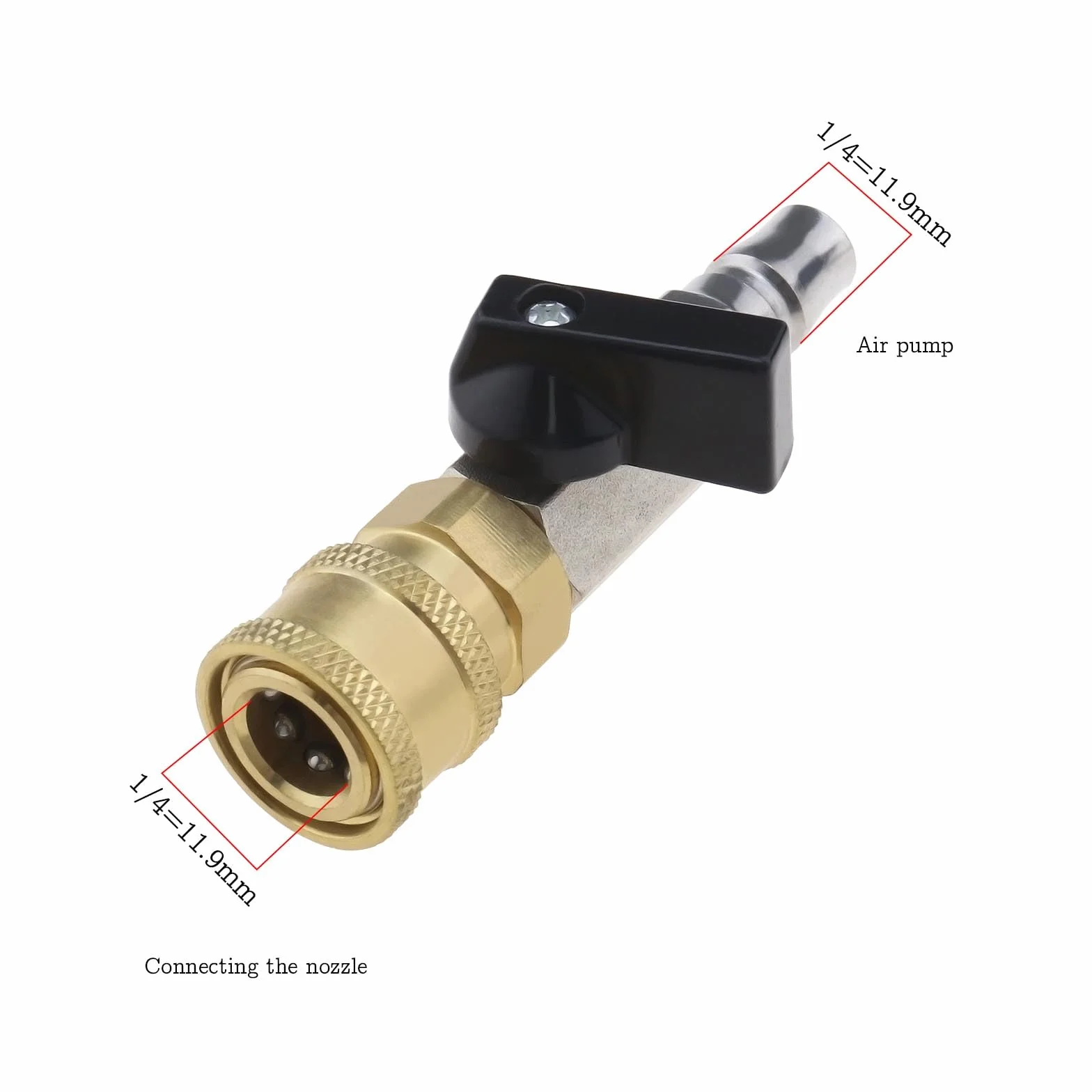OTOTEC Szybkozłączka do sprężonego powietrza pneumatyczny zawór kulowy zawór dozujący zawór odcinający 1/4 cala z wtyczką nyplem 1/4 cala szybkozłącze w stylu europejskim