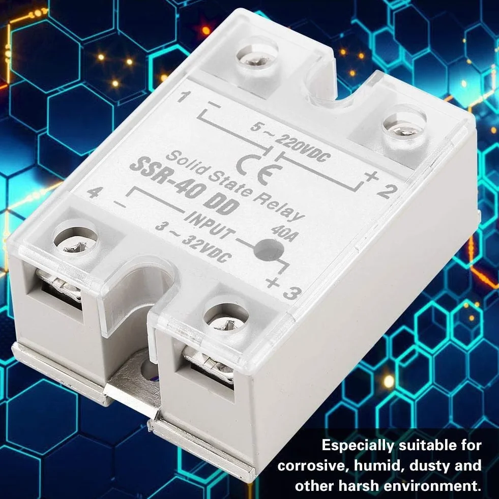 KSTE SSR-40 DD 40A 5-220VDC Przekaźnik półprzewodnikowy do automatyzacji procesów przemysłowych