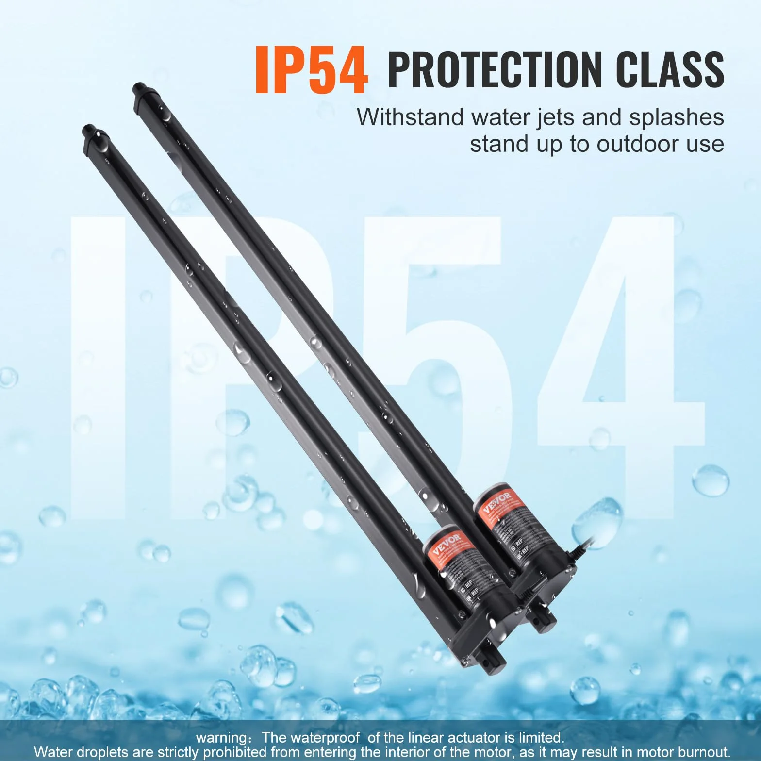 VEVOR 2-częściowy zestaw napędu liniowego 760 mm, 9 mm/s, 12 V, 220 lbs/1000 N, IP54, bezprzewodowy pilot