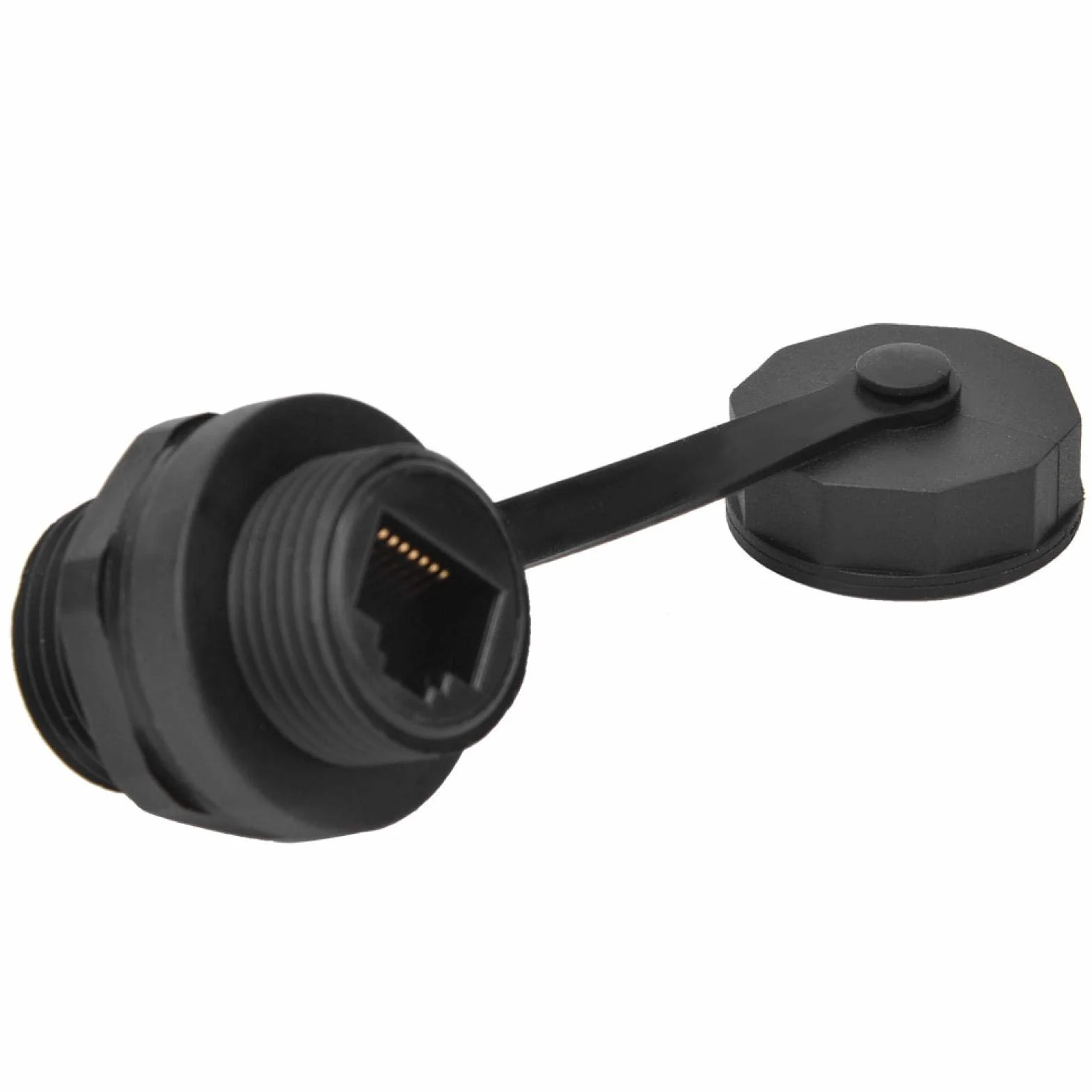 Wodoszczelne złącze wtykowe RJ45 Ip67-Mount-Panel Ethernet do przesyłania danych z instalacji przemysłowych (serce), złącze przemysłowe