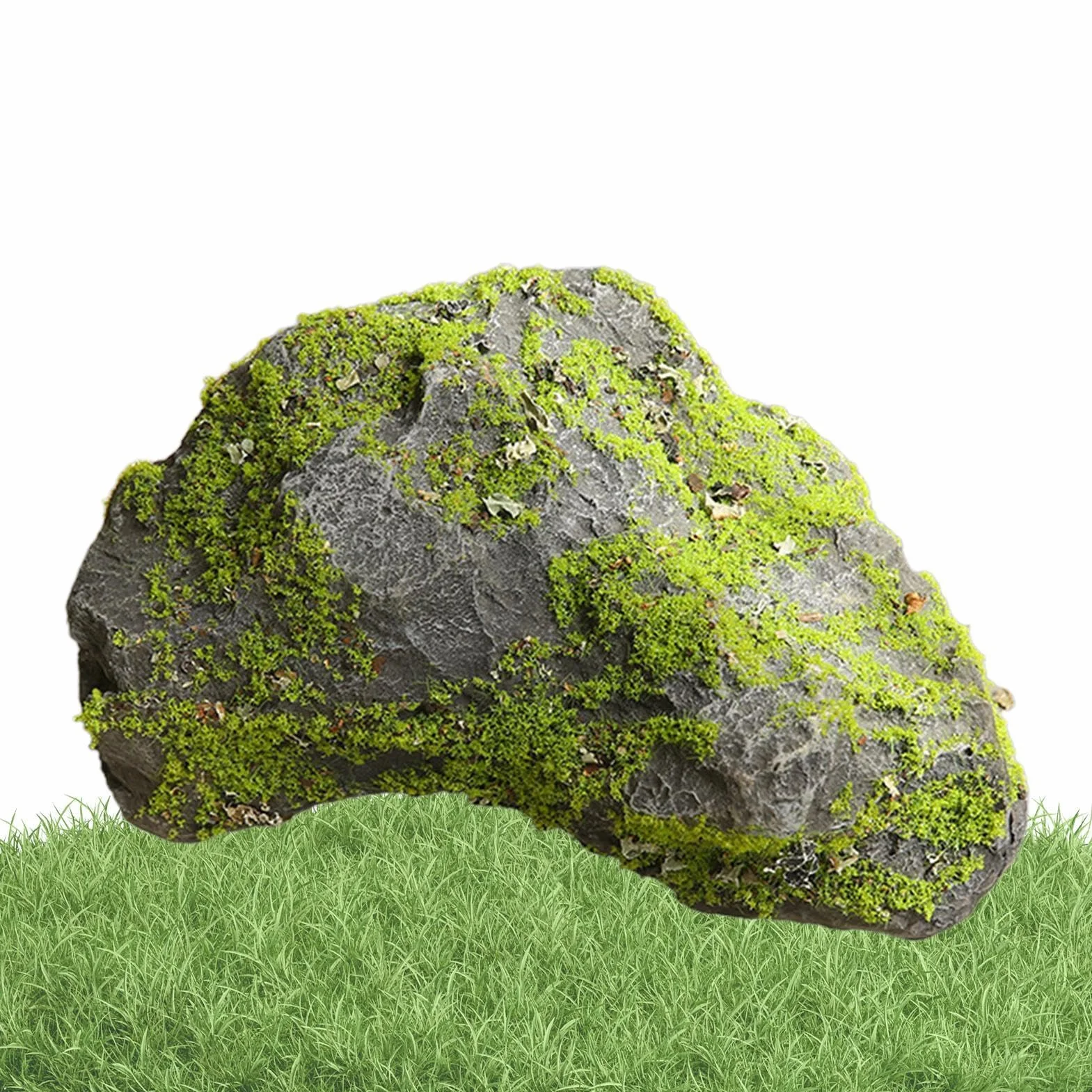 Sztuczna Skała Dekoracyjna Imitacja Kamienia Kamień z Imitacją Mchu | Sztuczne Kamienie do terrarium, zbiornika, akwarium, ogrodu, podwórka, stawu, oczka wodnego oraz na zewnątrz