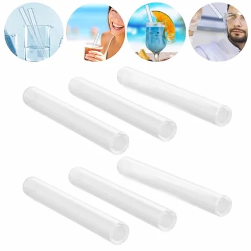 Szklana rurka borokrzemowa 6x10 cm z identyfikatorem i szczotką do czyszczenia laboratoryjna
