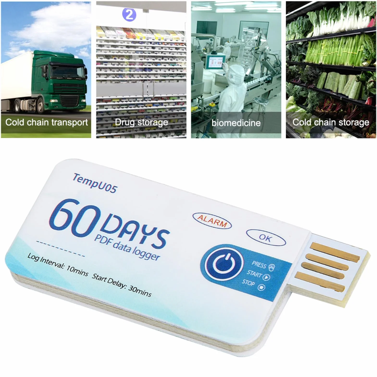 Rejestrator danych USB TempU05 monitorowanie żywności leków