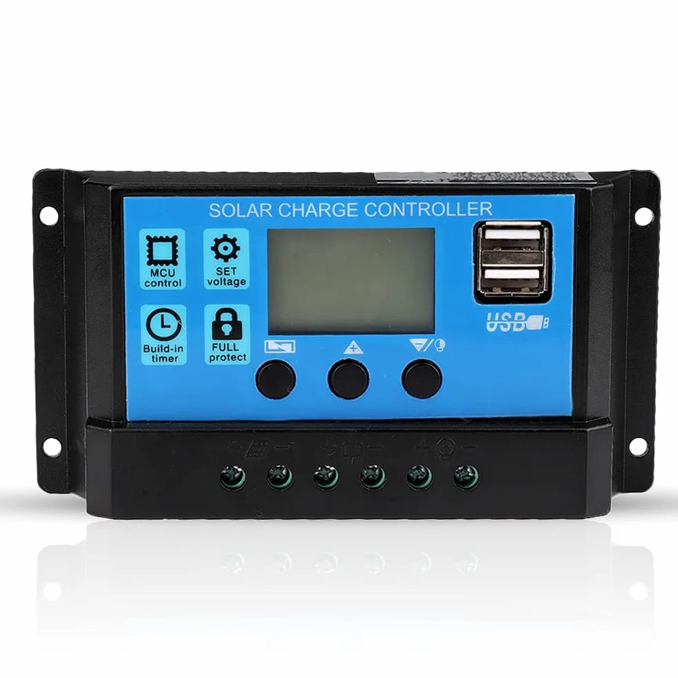 Controlador de carga solar PWM 30A 12V 24V automático