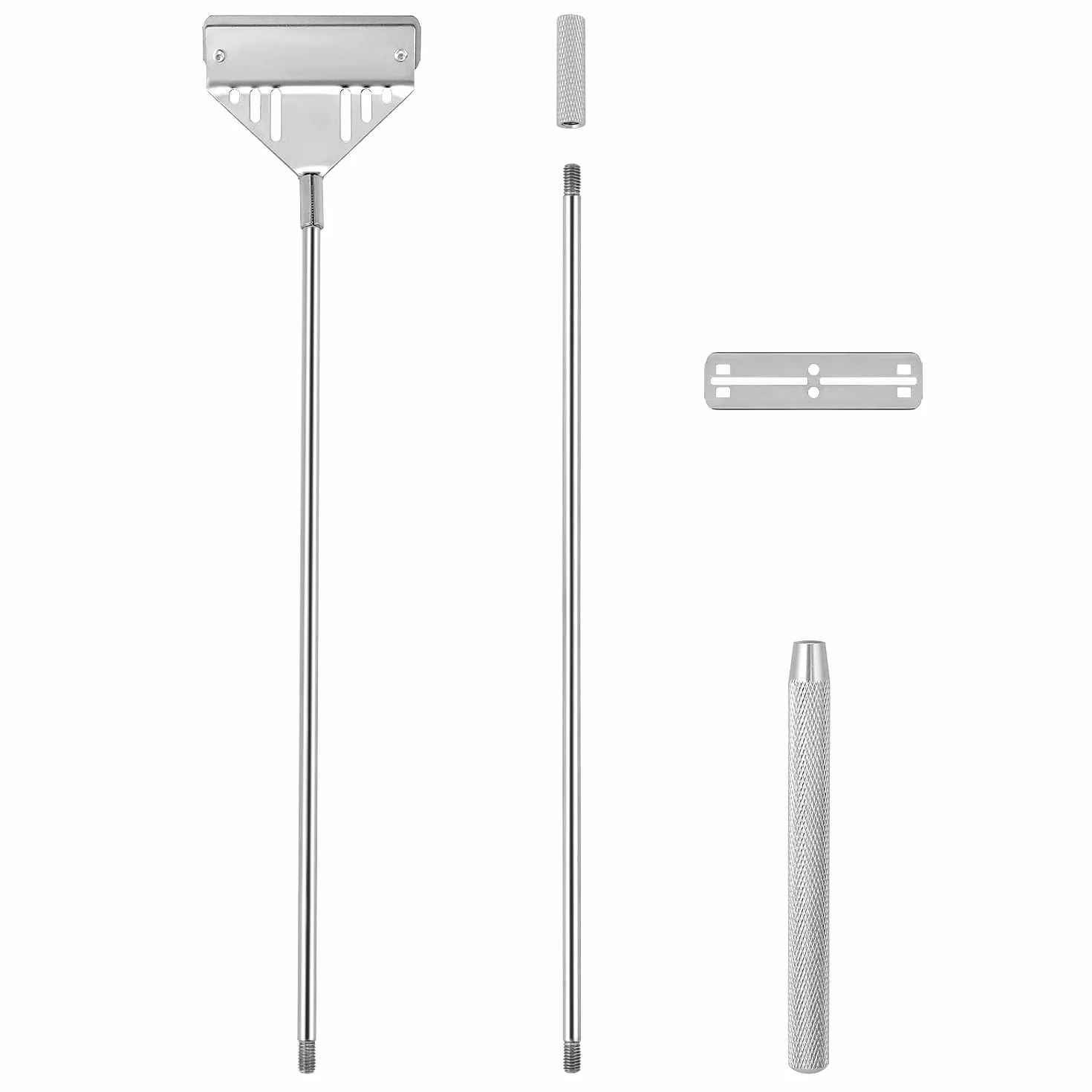 QWORK® 65 cm skrobaczka do alg ze stali nierdzewnej Środek do czyszczenia dysków akwariowych z 10 ostrzami, akcesoria do czyszczenia akwarium umożliwiające łatwe czyszczenie trudno dostępnych miejsc