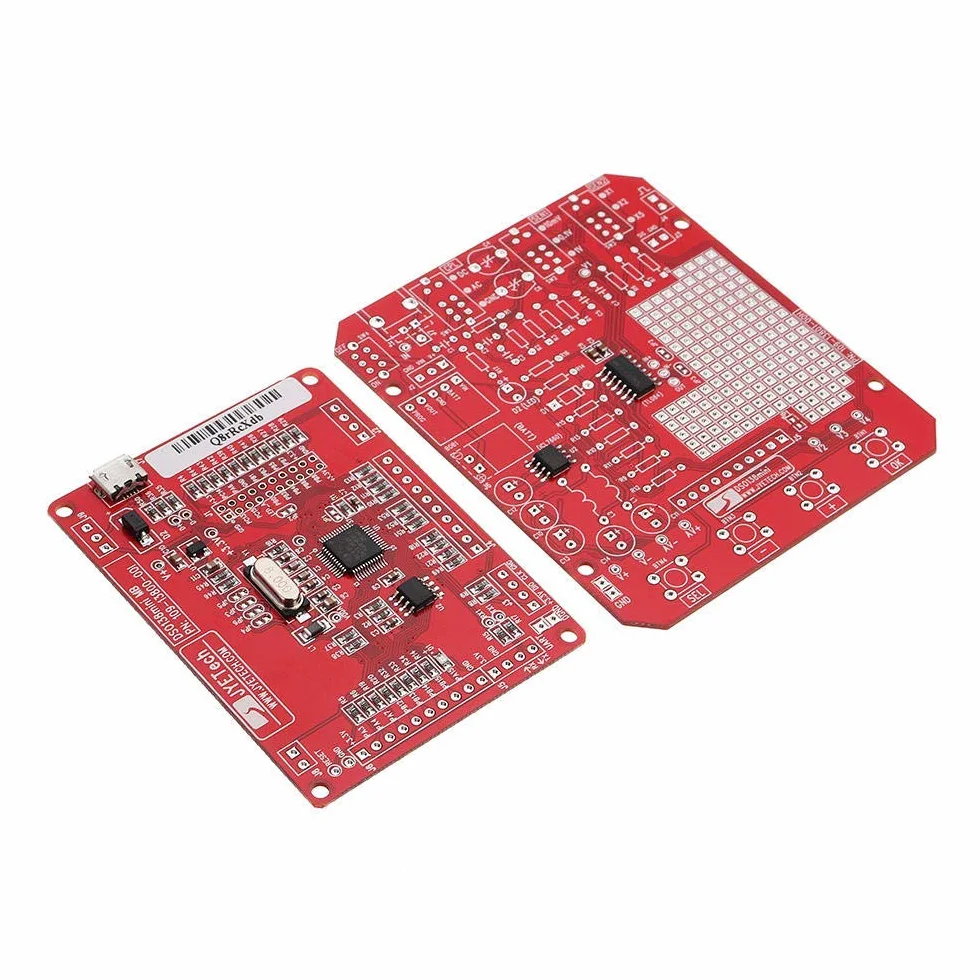 DollaTek Mini DIY cyfrowy oscyloskop zestaw SMD wstępnie lutowany 200 kHz 3,5 V-6 V DC z obudową