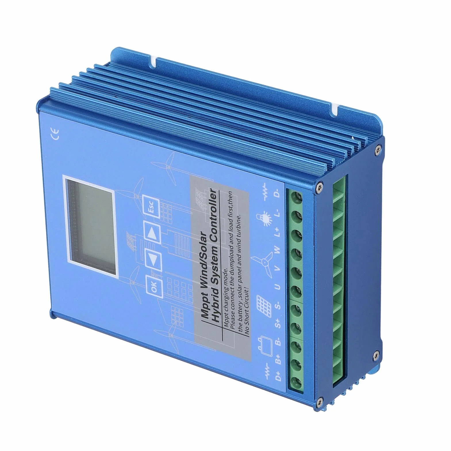 Hybrydowy regulator ładowania Wind Solar, MPPT, 24V 48V, Regulator ładowania energii LCD, 1000W Wind 8100W PV Solar, do turbiny wiatrowej, panel słoneczny, dodatkowy system wiatrowo-słoneczny