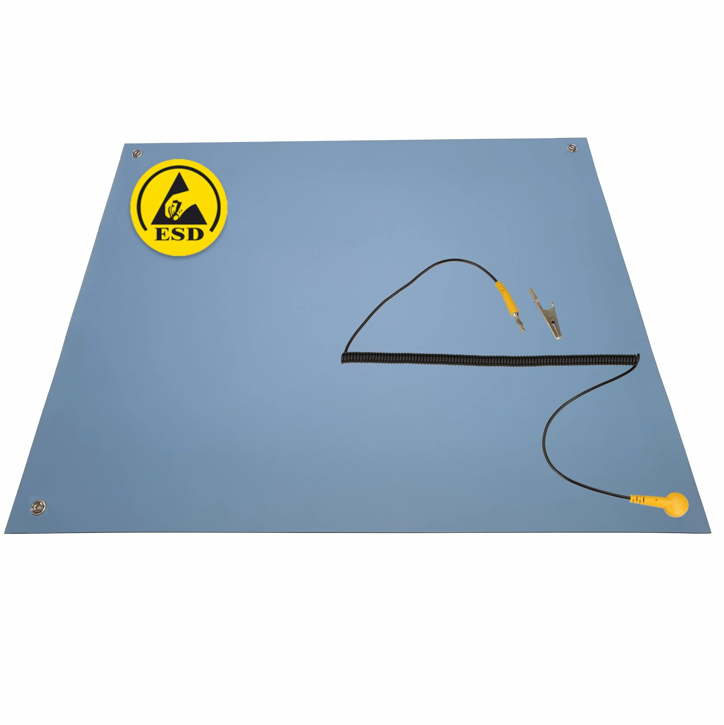 Niebieska antystatyczna mata ESD 150 x 60 cm z kablem przyłączeniowym