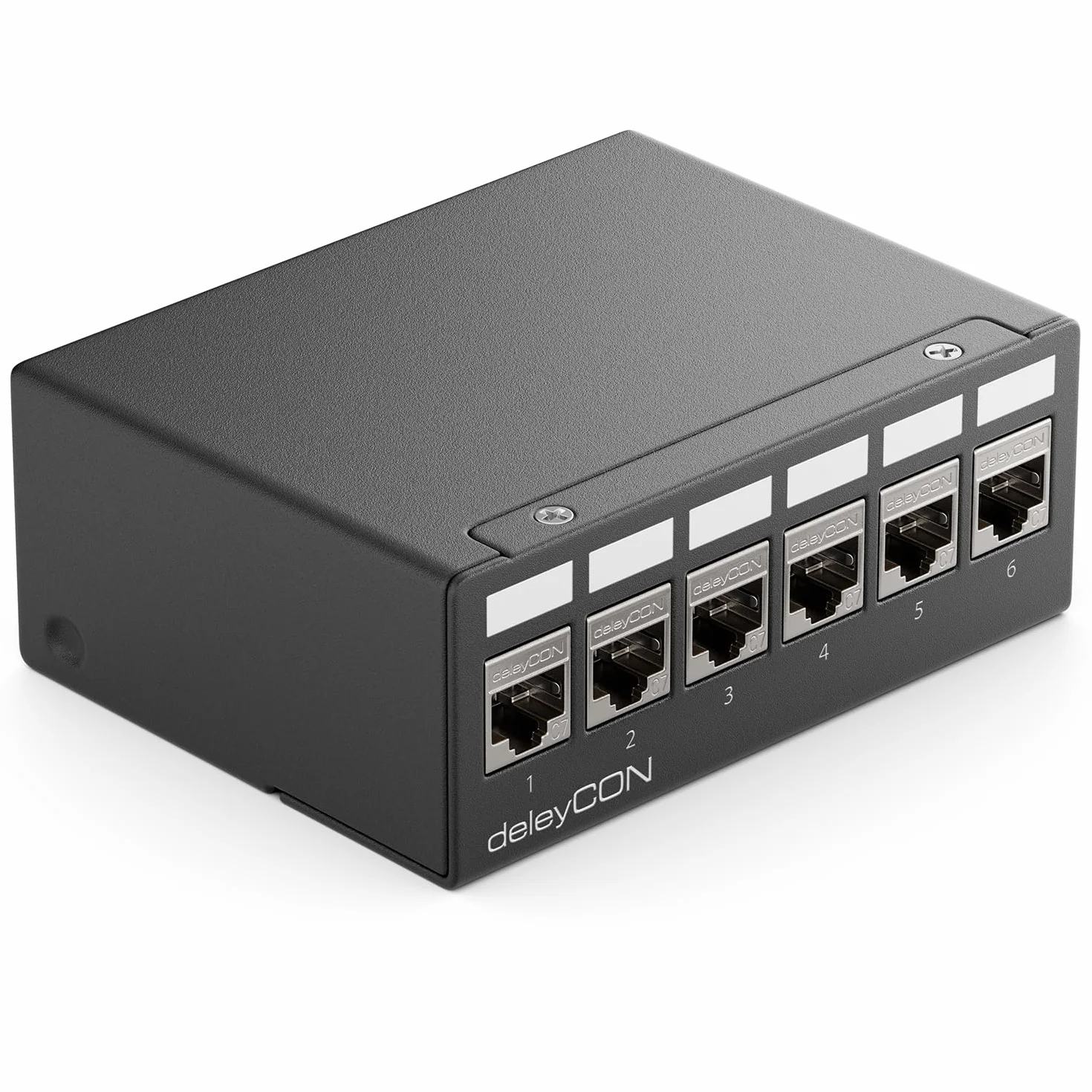 deleyCON 6 Porty CAT7 Zestaw Paneli Krosowych z 6x CAT.7 RJ45 Moduł Keystone Jack STP 10 Gbit/s - Kompatybilny z Kabel Instalacyjny CAT6 CAT6a CAT7 CAT8 Ethernet LAN DSL Kabel Sieciowy - Czarny
