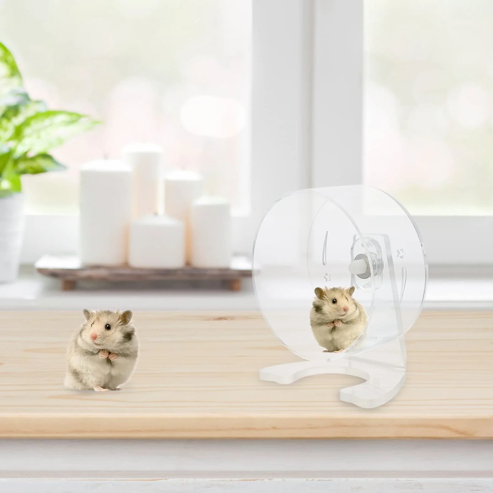 POPETPOP 15cm Hamster Running Wheel Bracket Cichy Wyciszający Koło Zabawka Do Ćwiczeń Dla Małych Zwierząt
