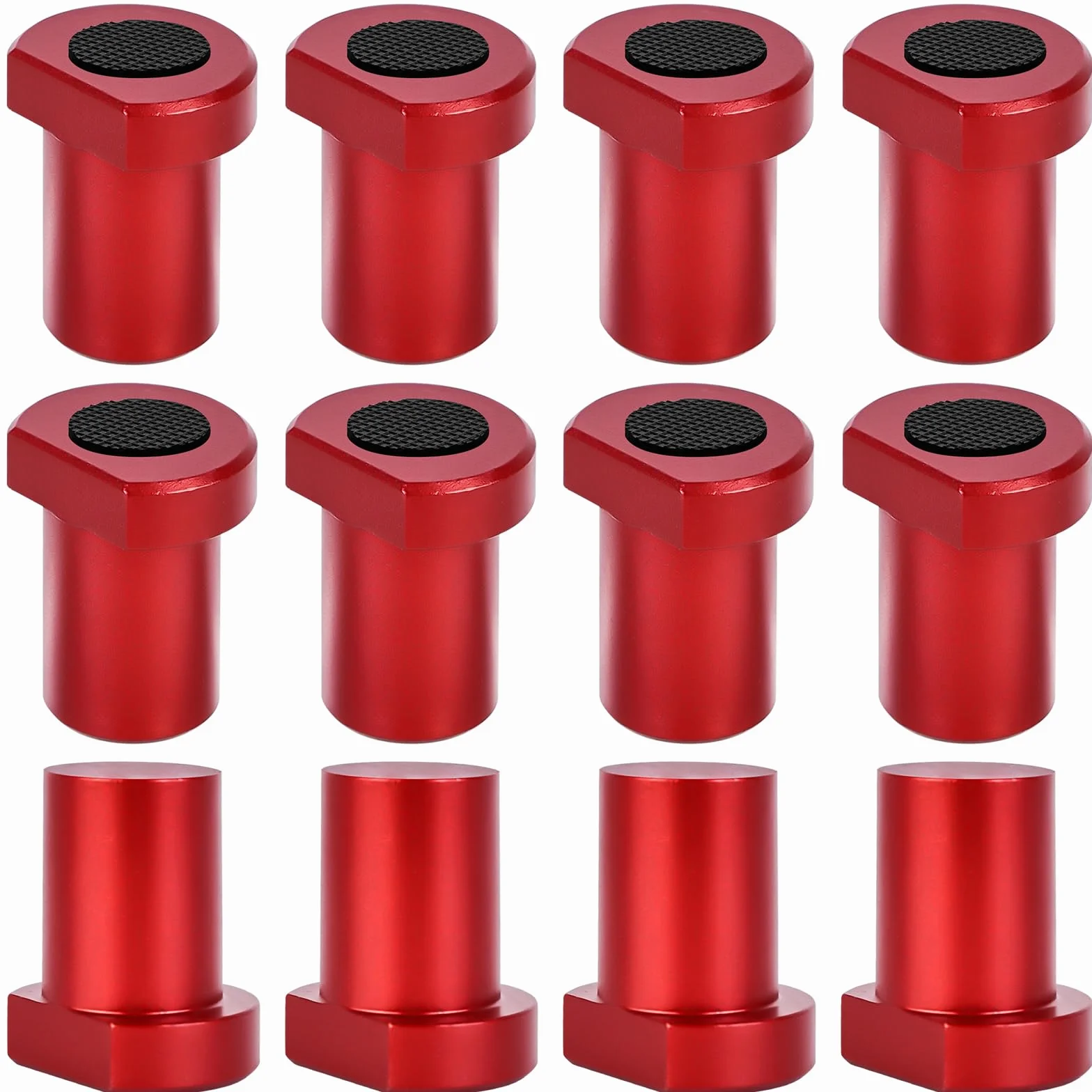12 sztuk haczyków na ławkę ze stopu aluminium, zacisk, do stołu warsztatowego, do pozycjonowania szczęk napinających, akcesoria do otworu dla psa 20 mm (czerwone)